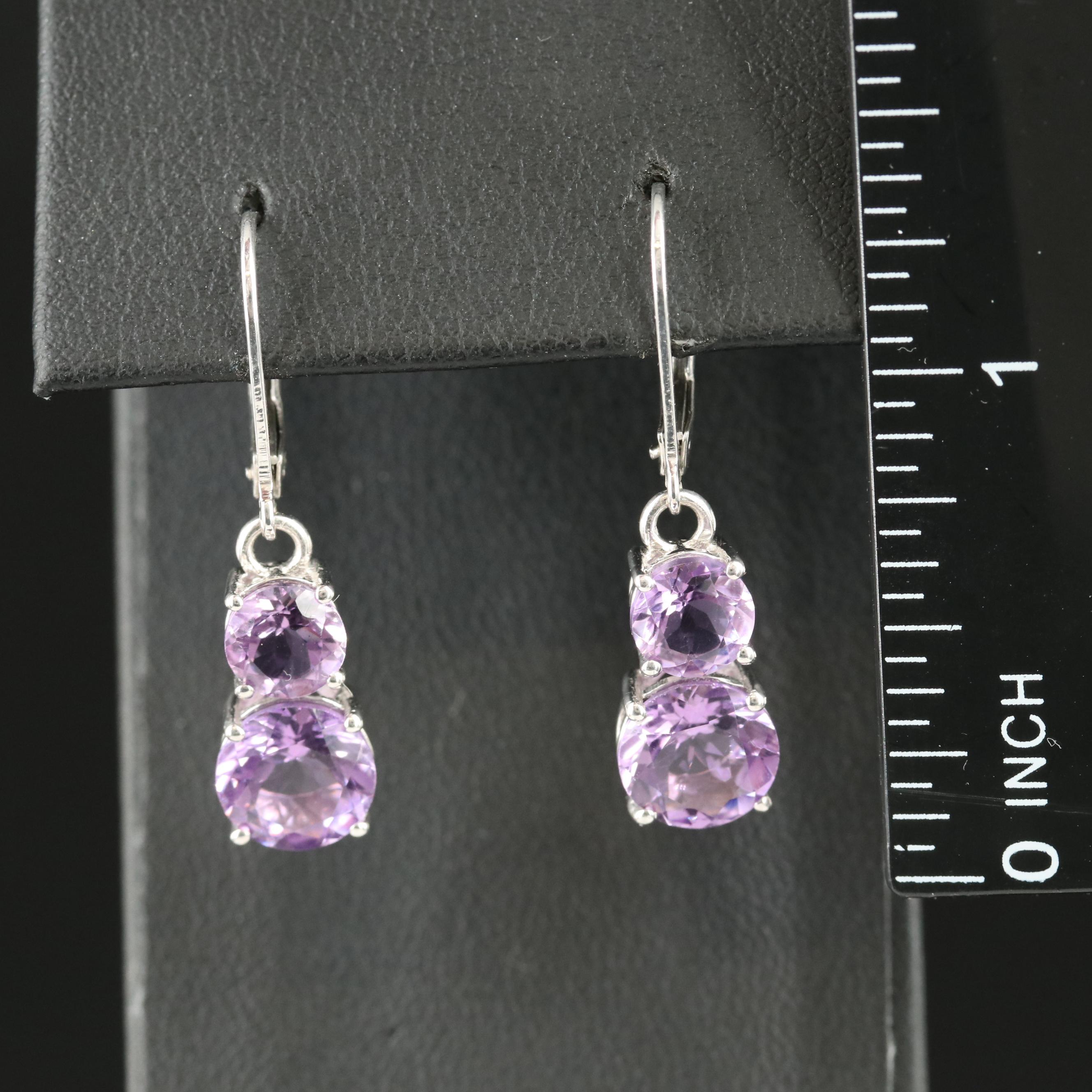 Sterling Amethyst Earrings