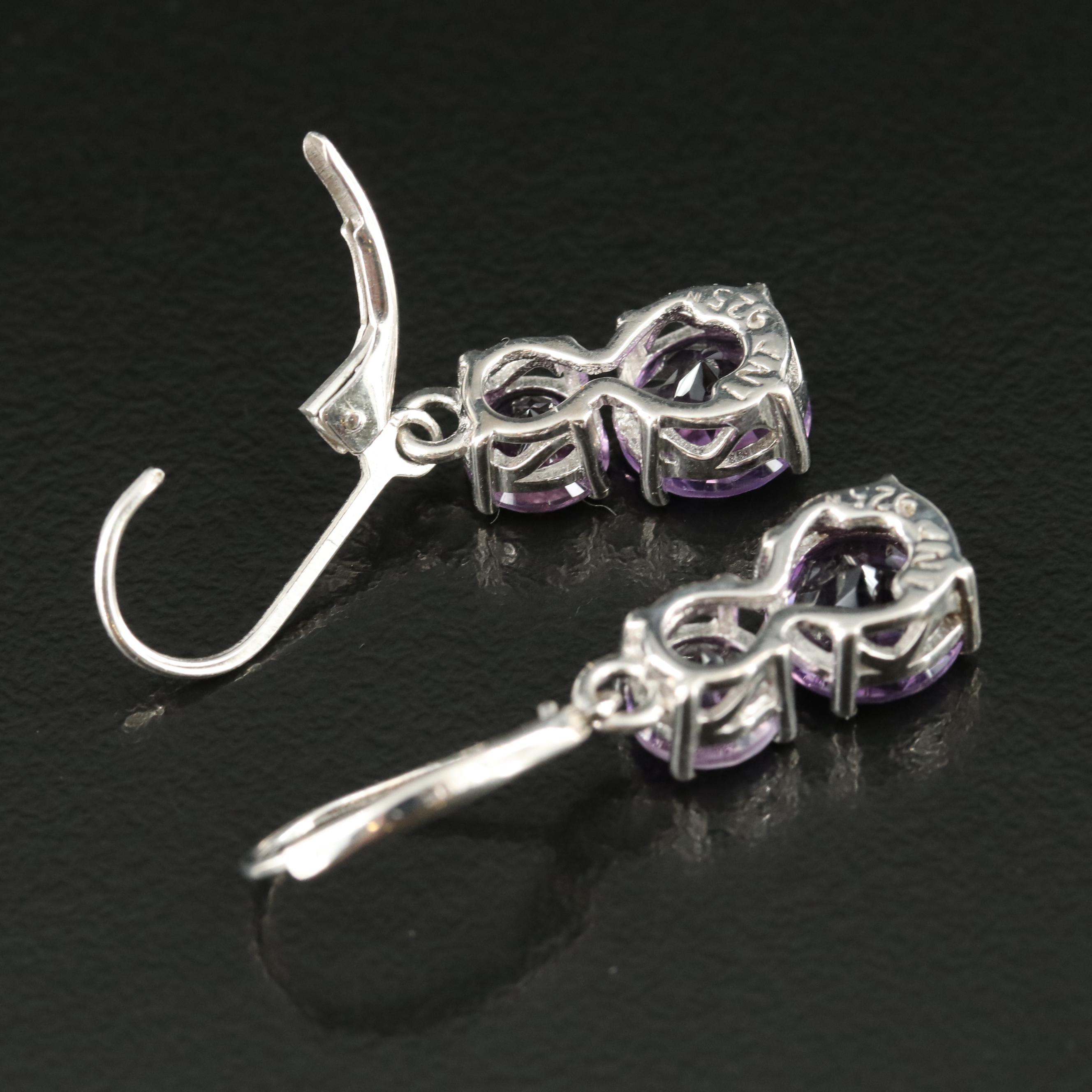 Sterling Amethyst Earrings