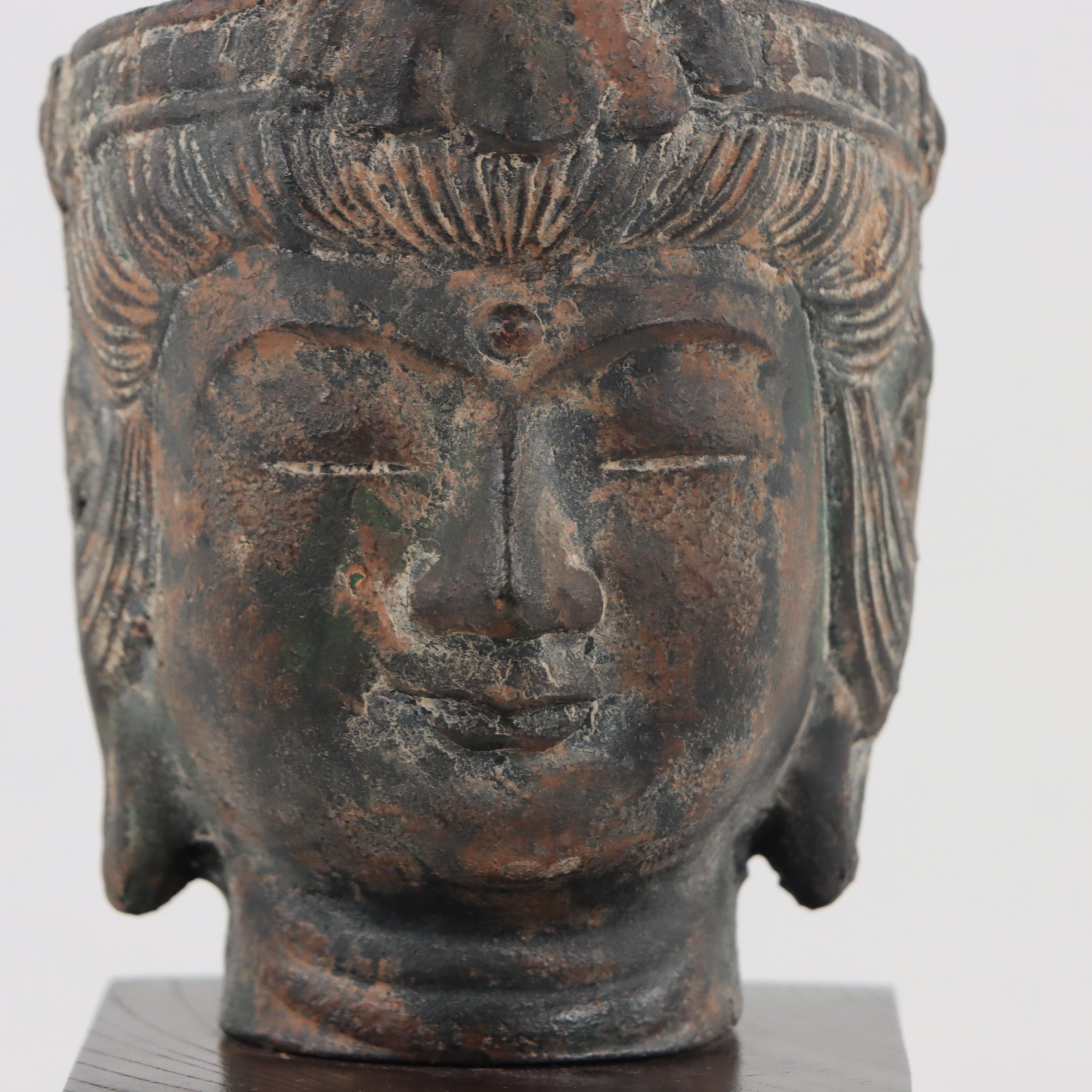 Guanyin Metal Bust Sculpture