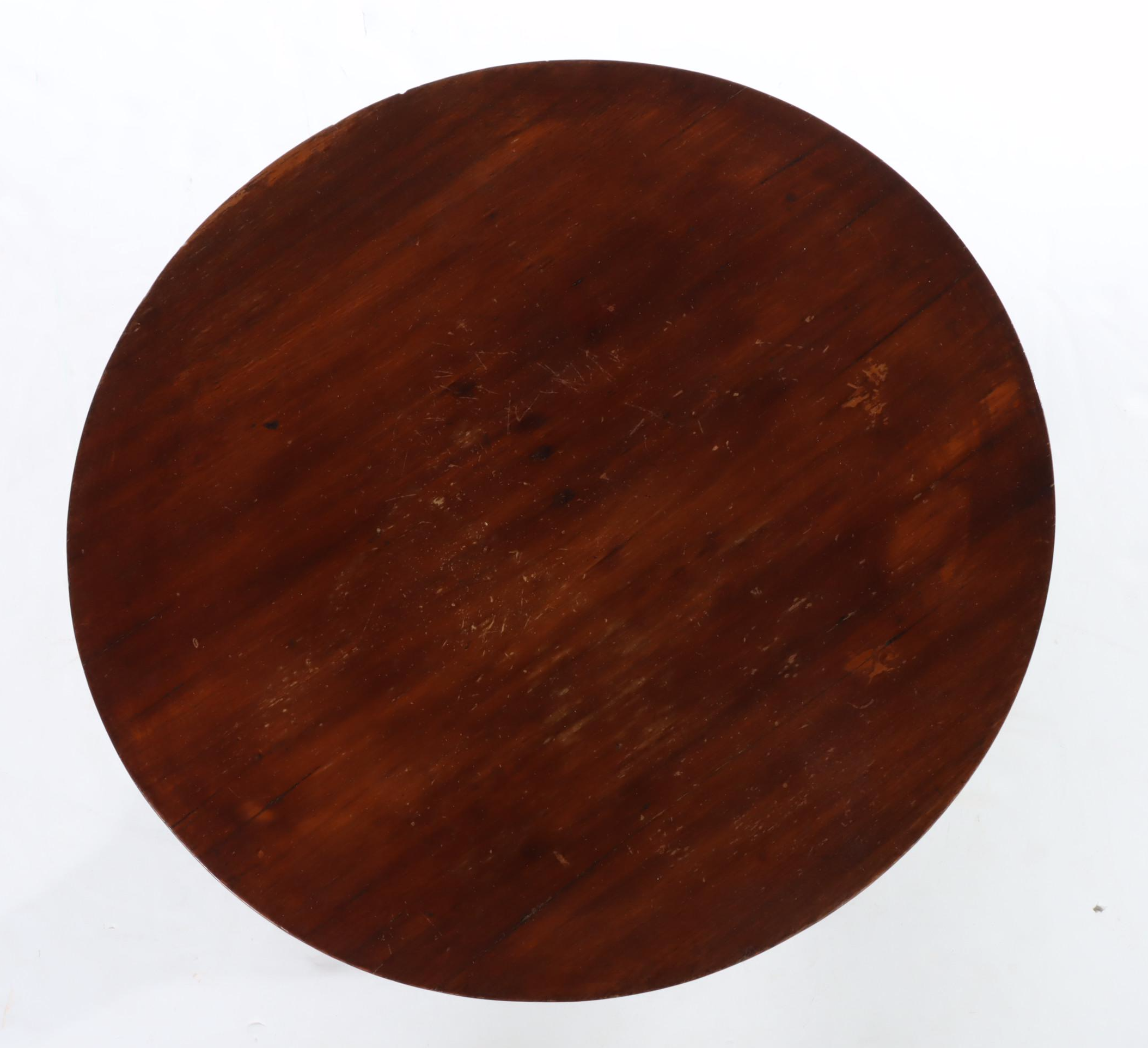 Two American Cherrywood and Walnut Candlestands, 19th Century