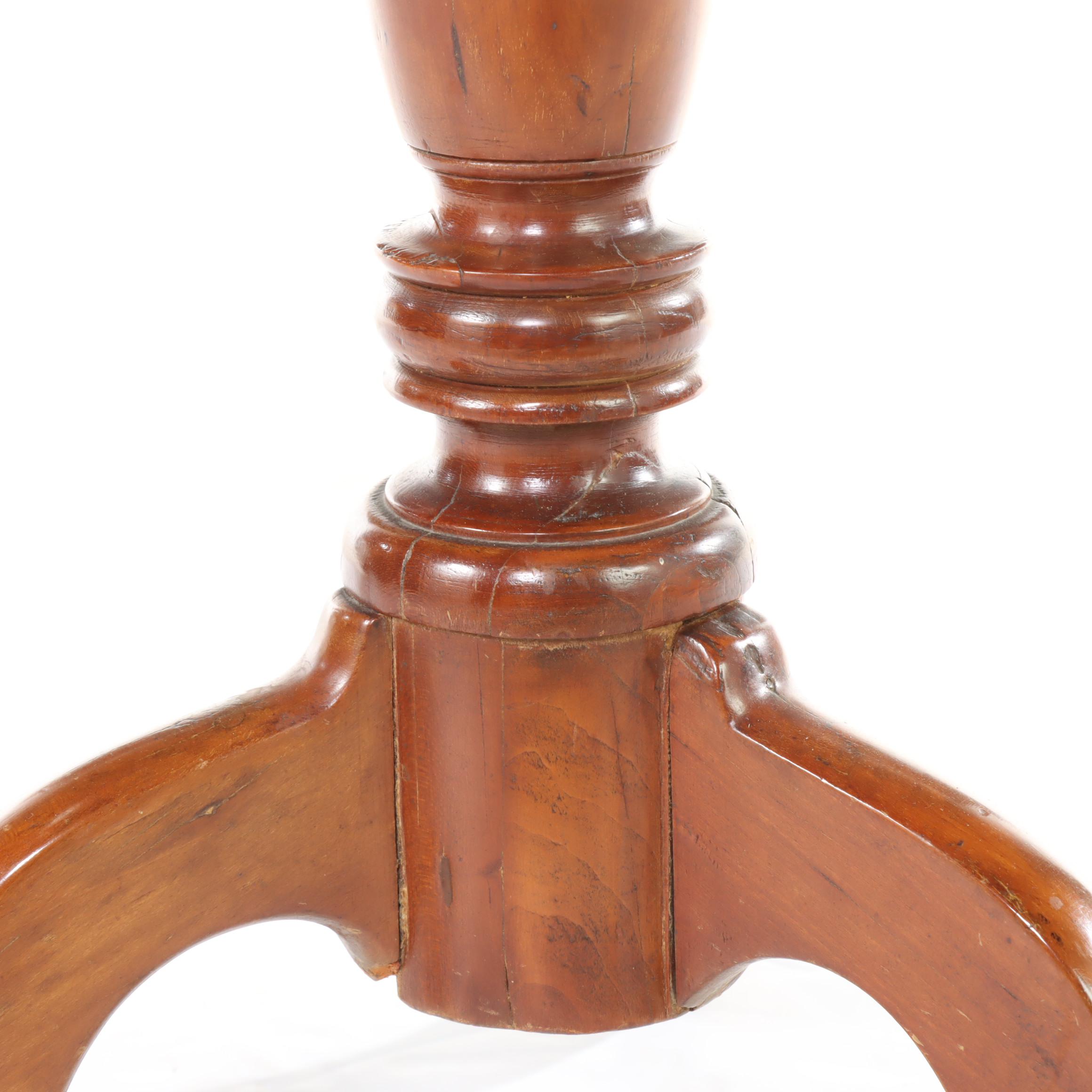 Two American Cherrywood and Walnut Candlestands, 19th Century
