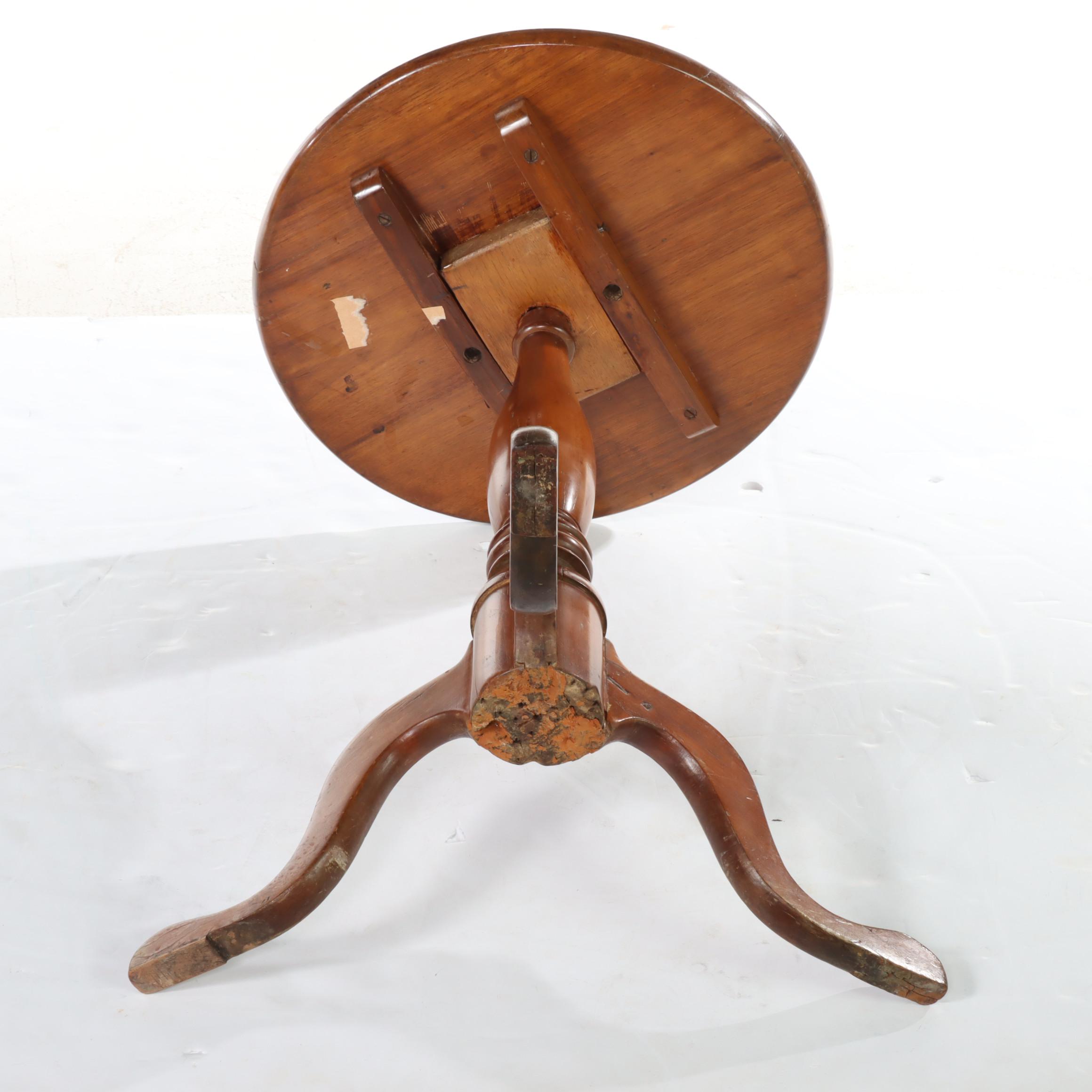Two American Cherrywood and Walnut Candlestands, 19th Century