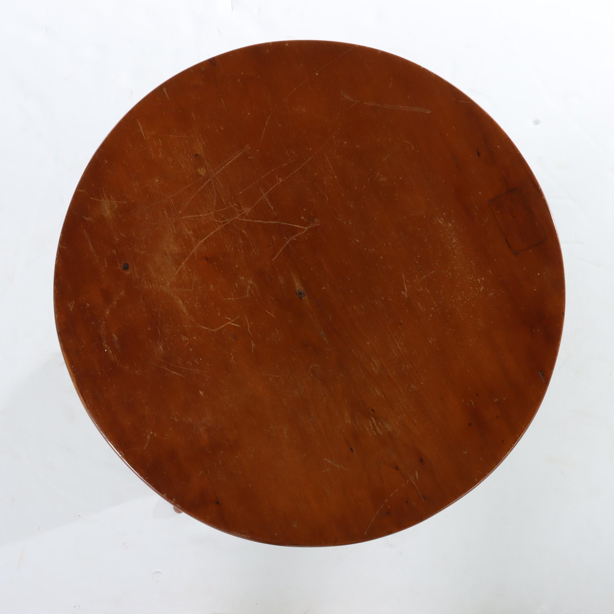 Two American Cherrywood and Walnut Candlestands, 19th Century