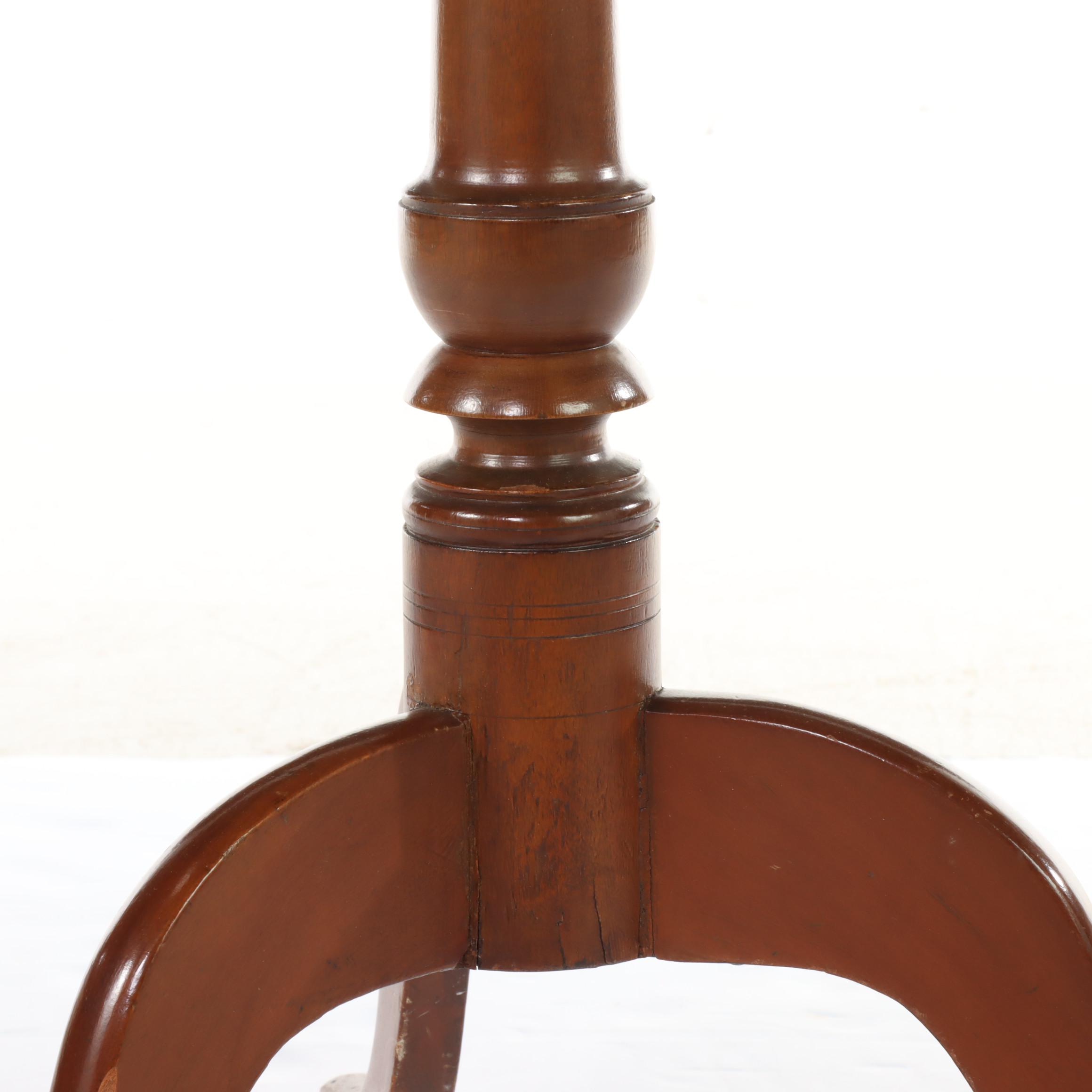Two American Cherrywood and Walnut Candlestands, 19th Century