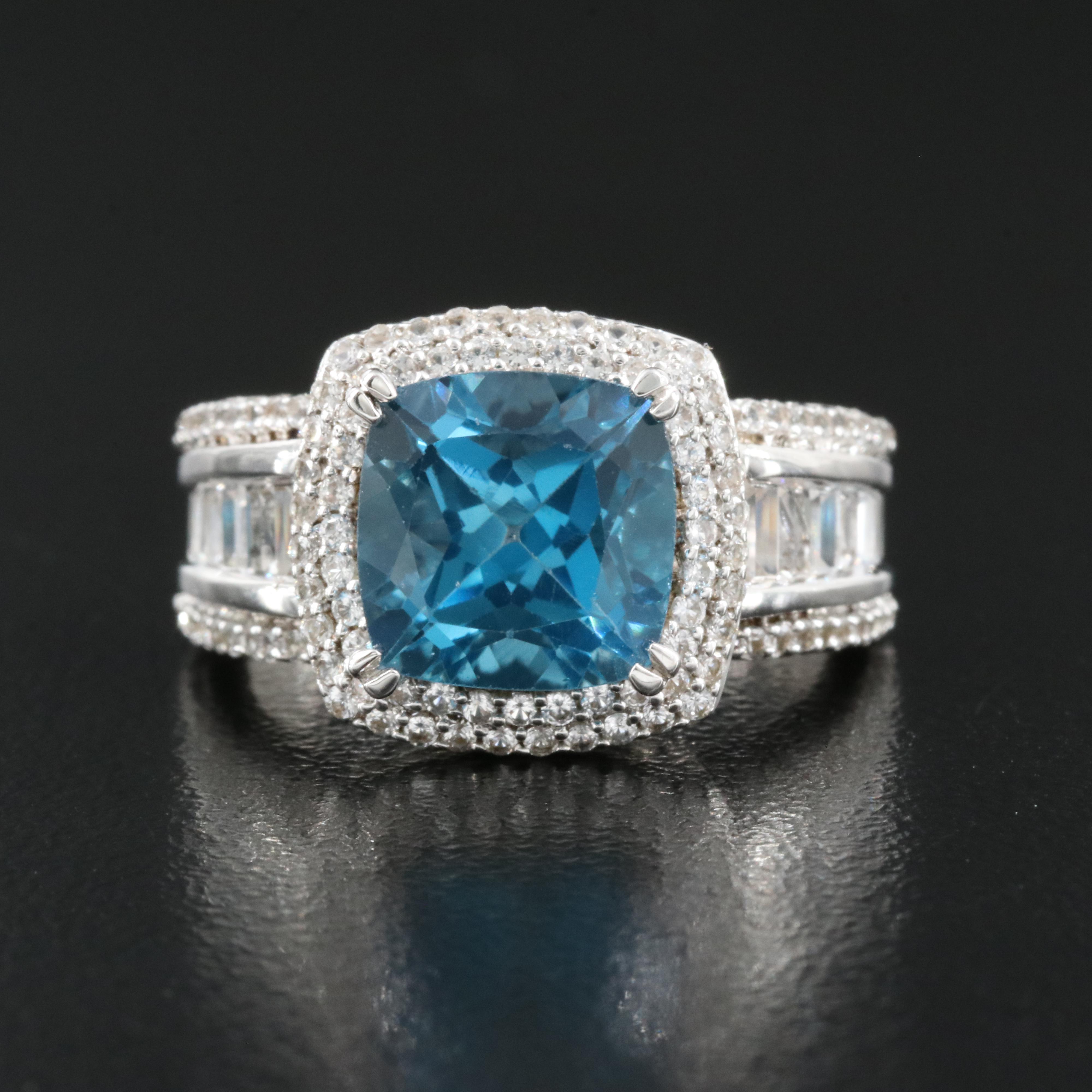 Sterling London Blue Topaz and Sapphire Ring