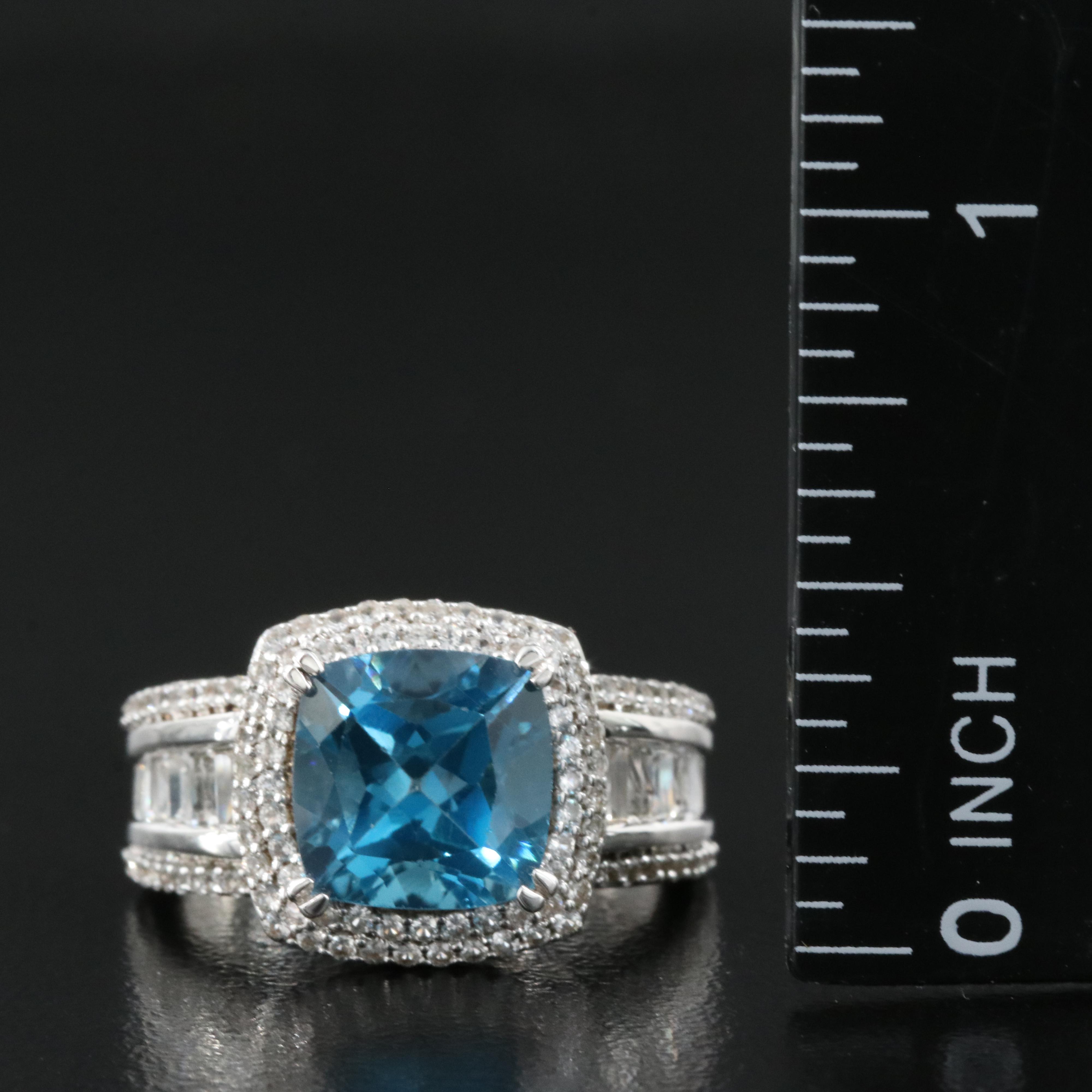 Sterling London Blue Topaz and Sapphire Ring