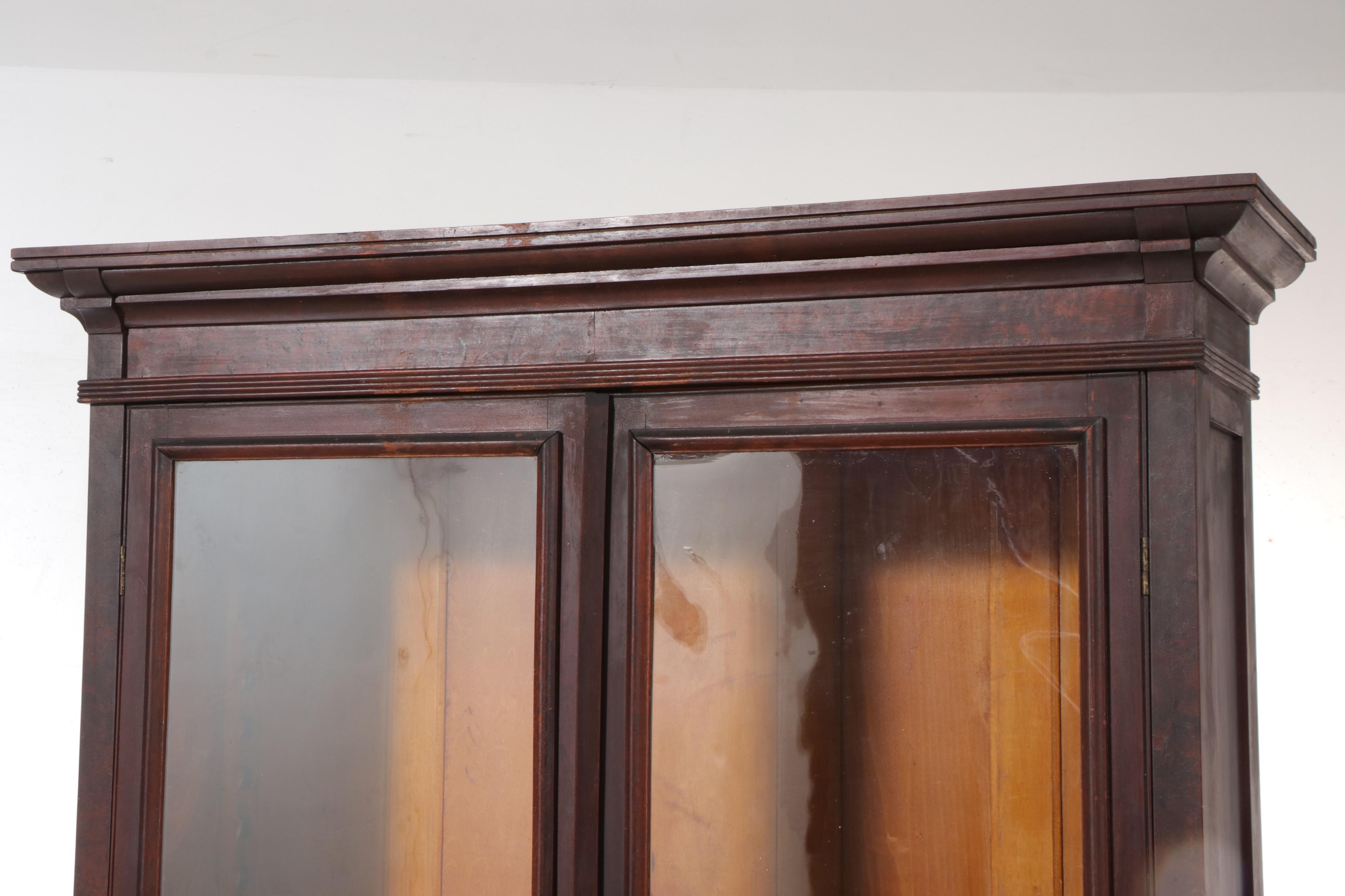 Victorian Walnut Cylinder Desk Bookcase, Mid to Late 19th Century