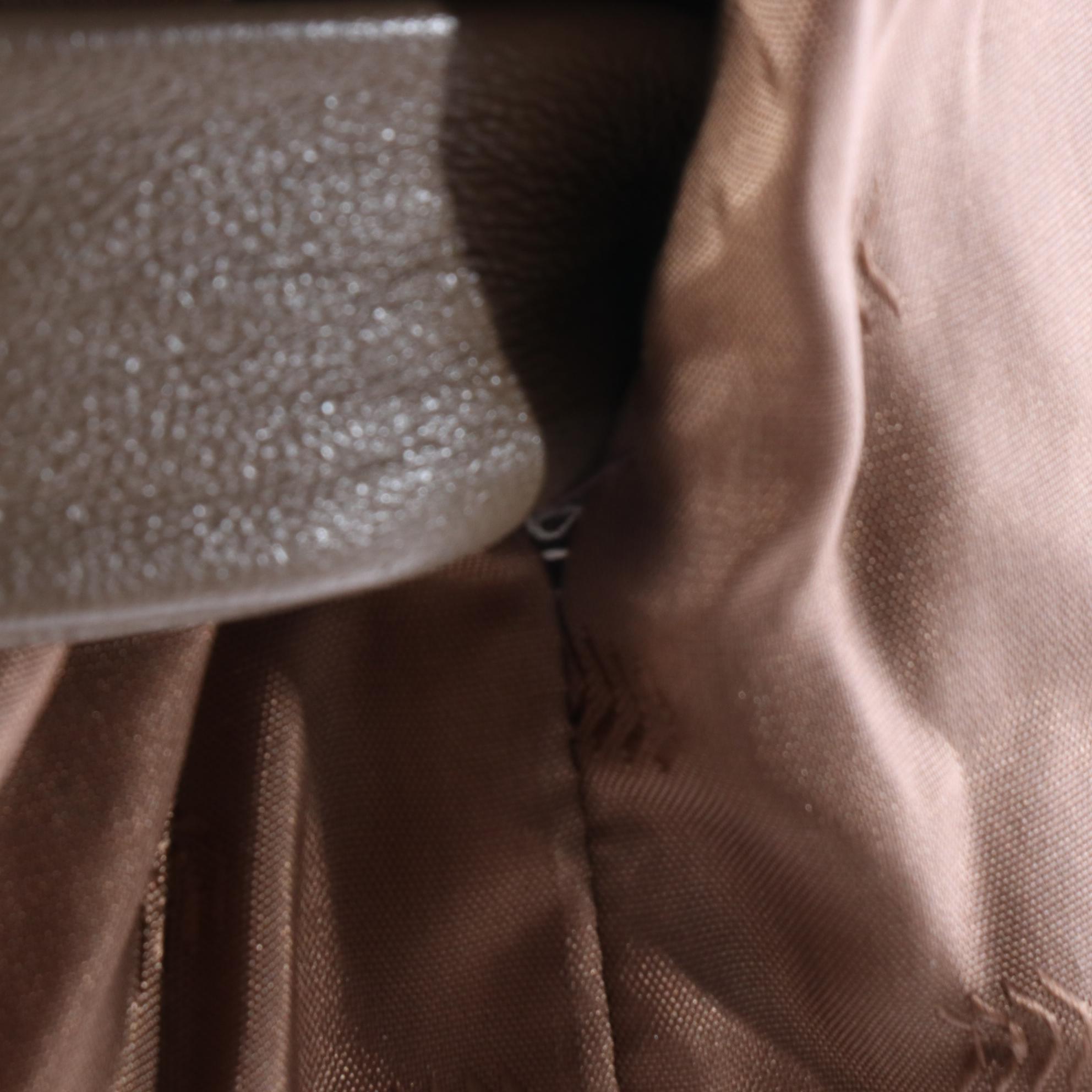 Mink Fur and Leather Shawl Collar Belted Coat