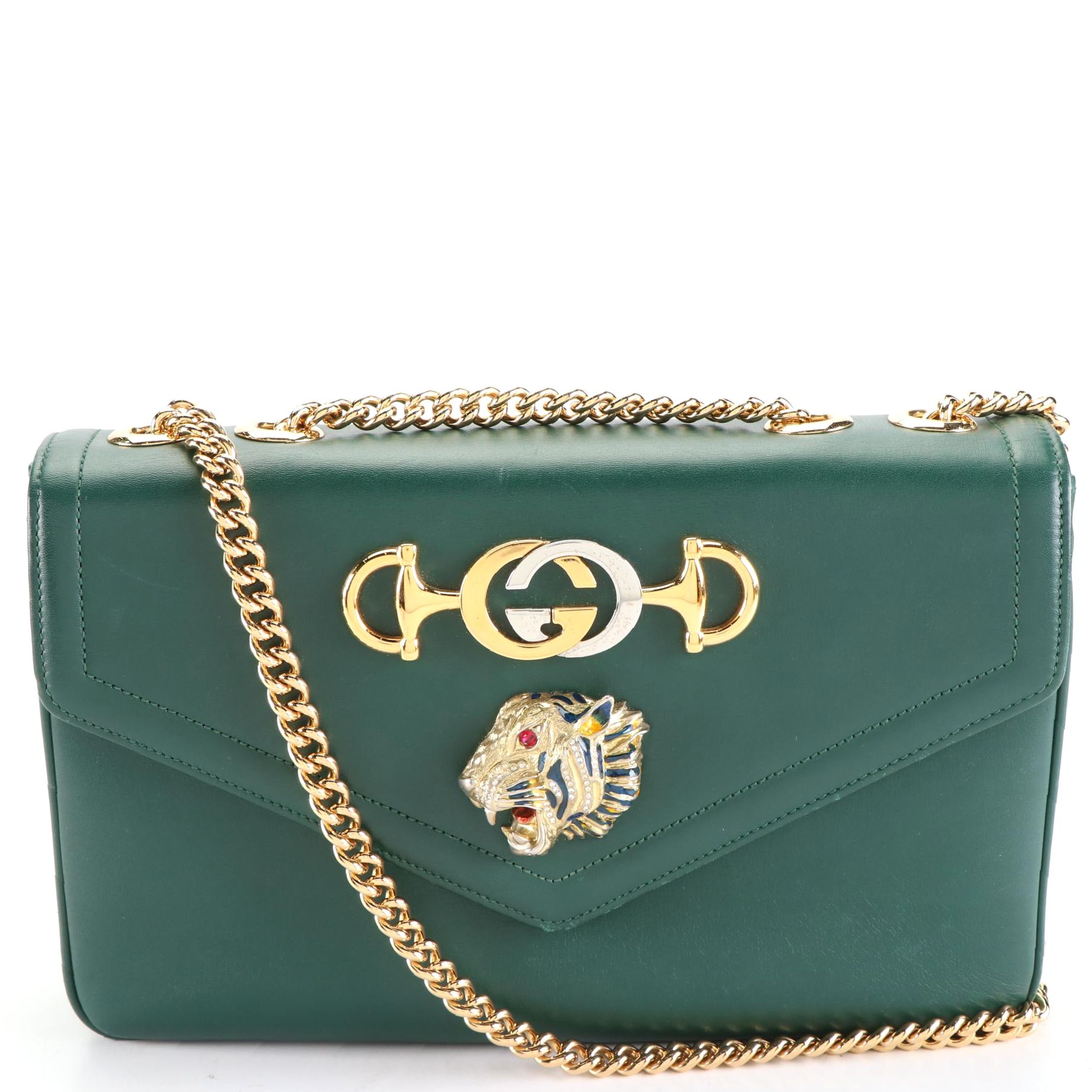 Gucci Rajah Flap Crossbody Bag Medium in Calfskin Leather