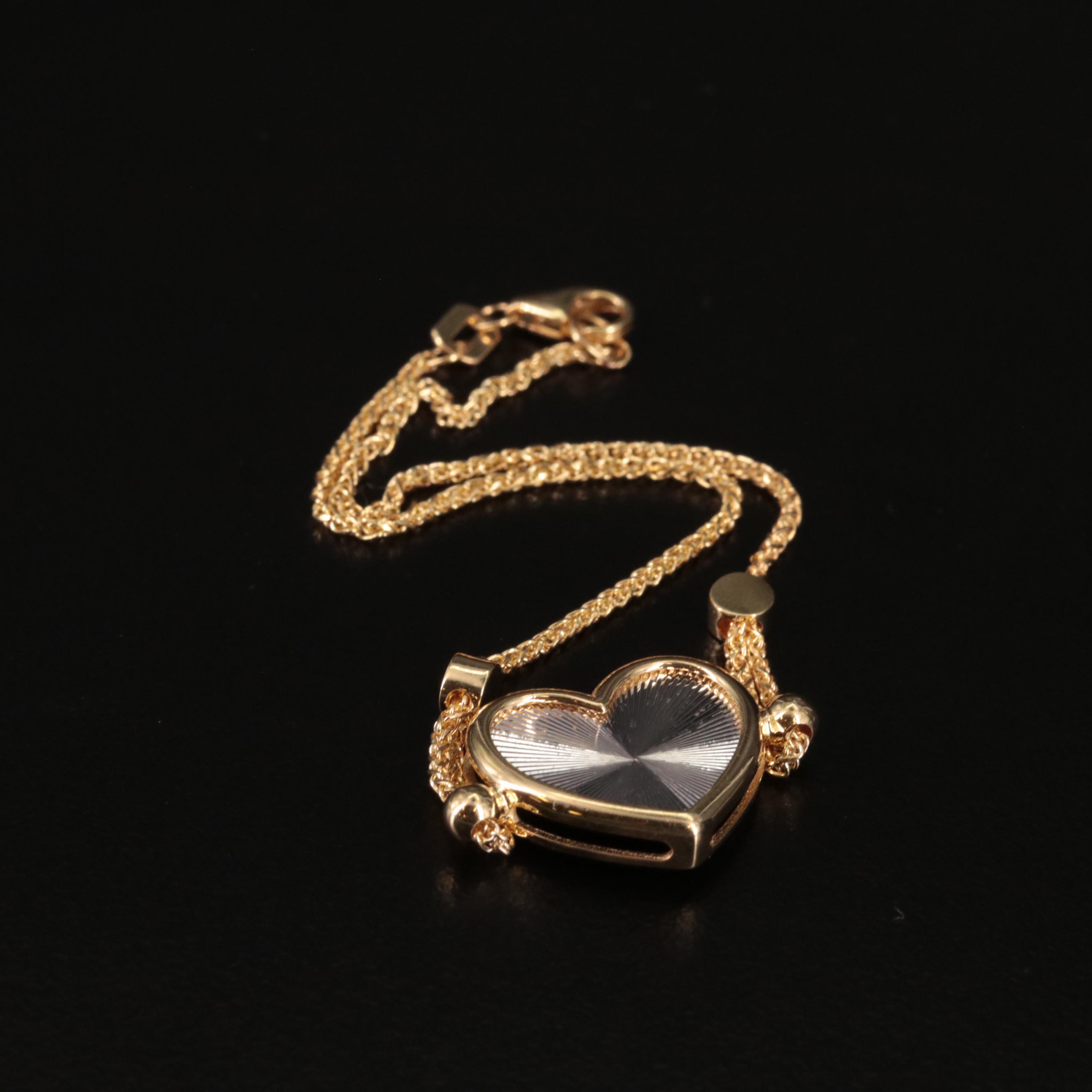 14K Sunburst Heart Bracelet