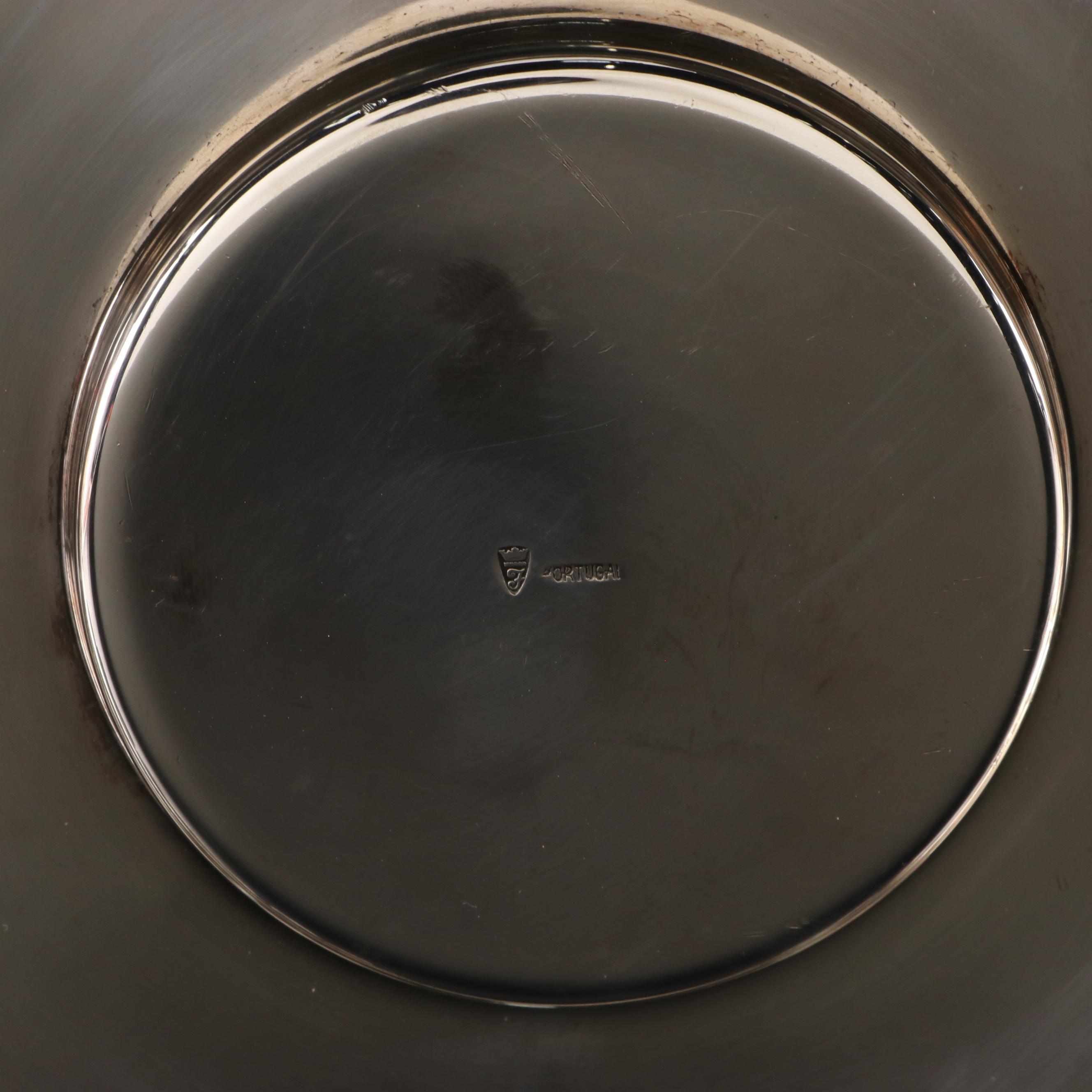 Crystal Ship's Decanter with Silver Plate Wine Cooler and Bottle Opener