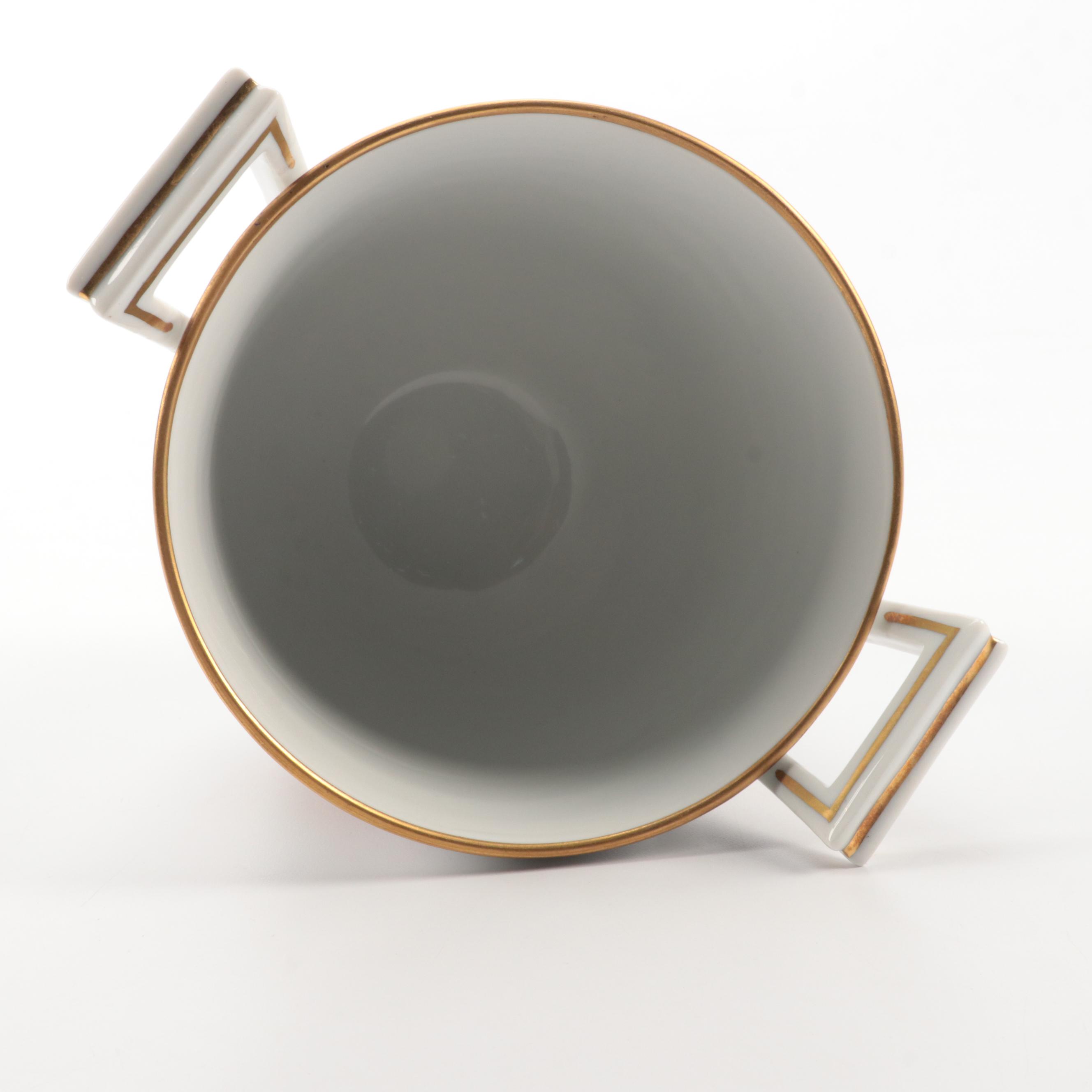 Richard Ginori Porcelain Double Handled Urn