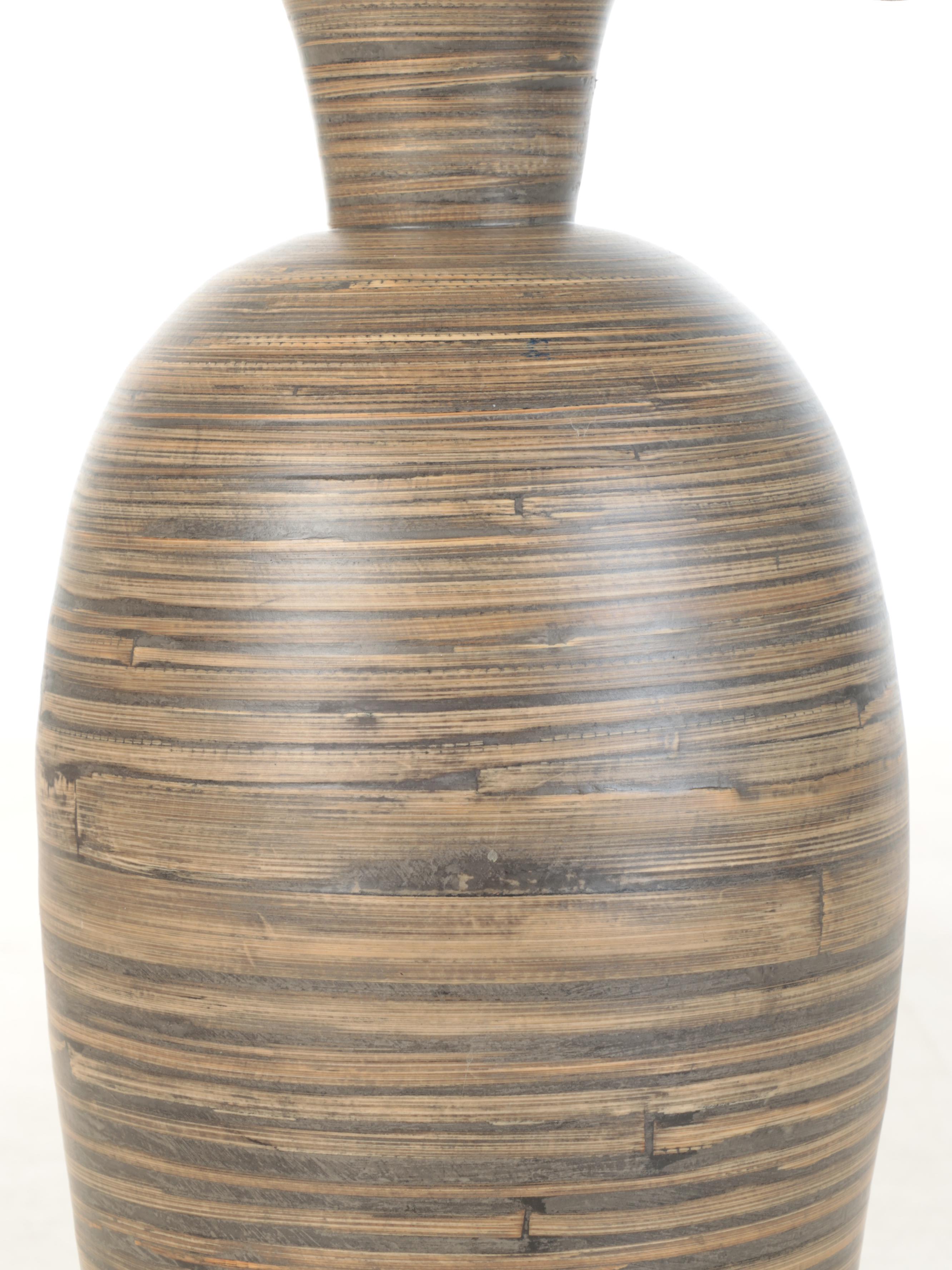 Artificial Eucalyptus and Other Foliage in Striped Pots