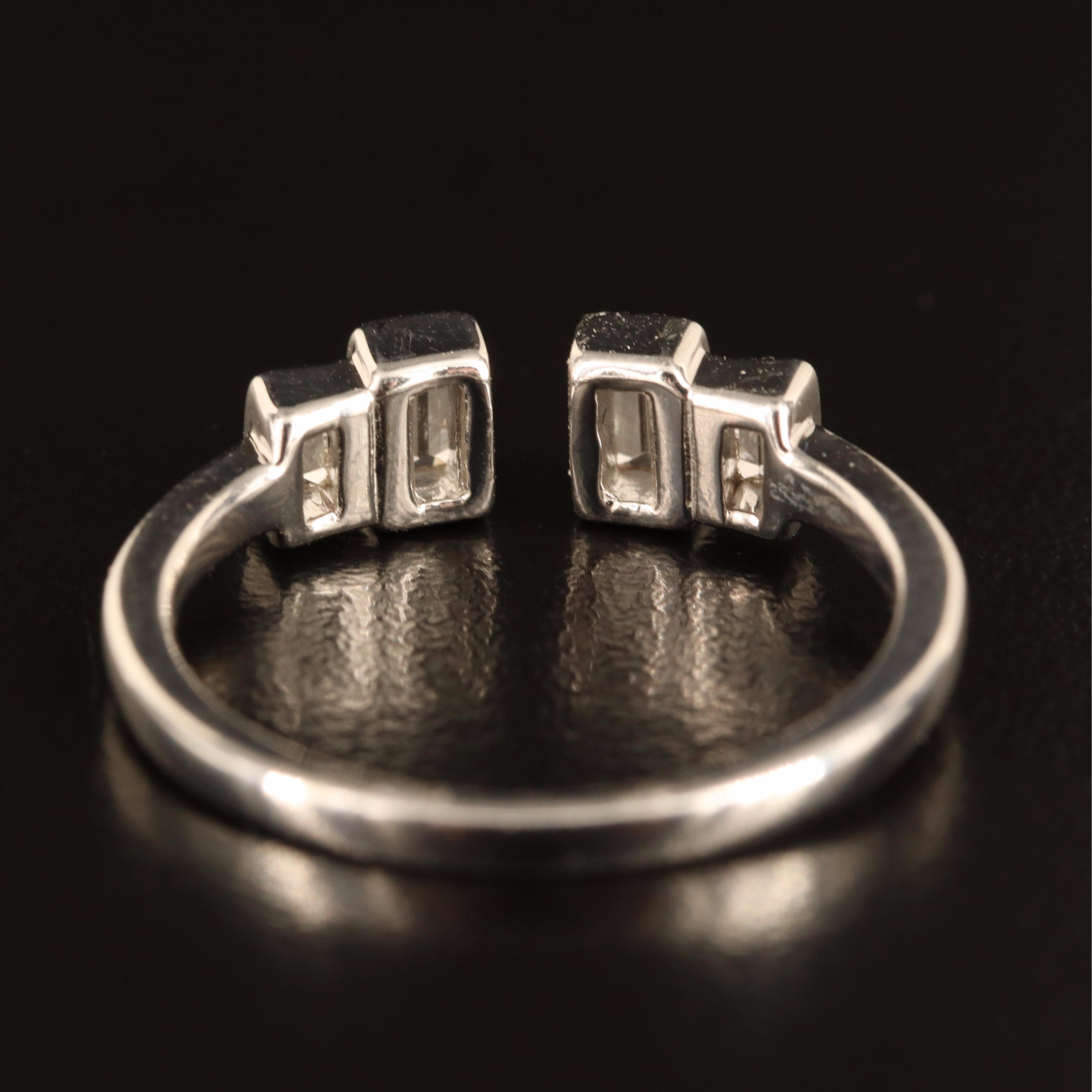 Sterling White Sapphire Torque Ring