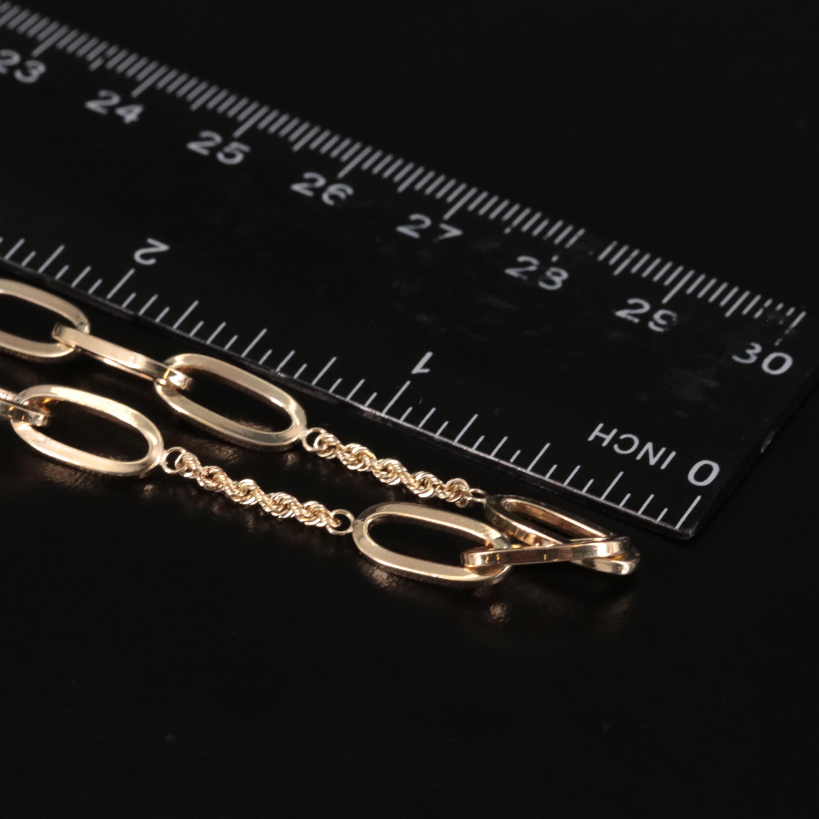 10K Stationary Oval Link Bracelet