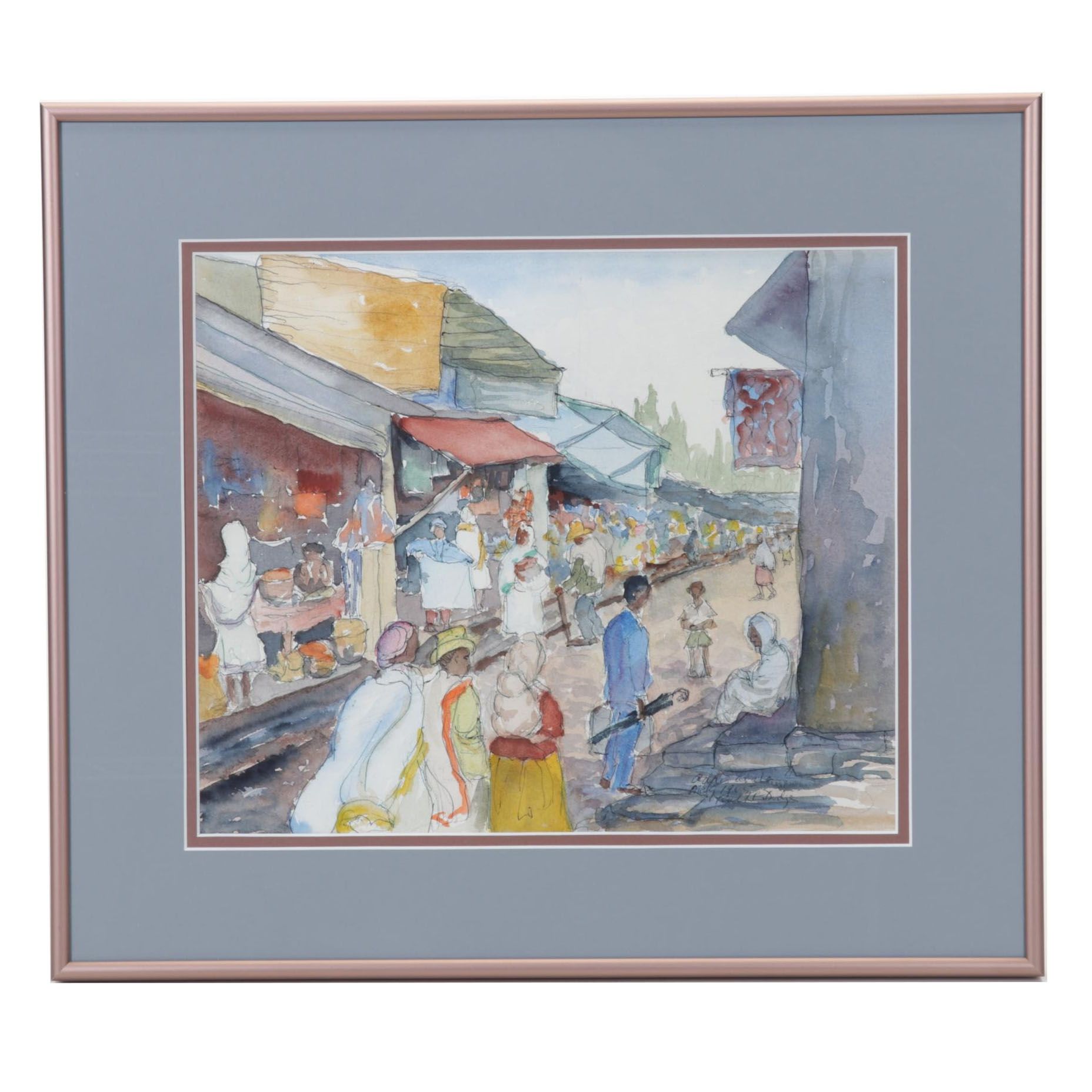 Ruth E. Dodge Watercolor Painting "Addis Ababa," 1965