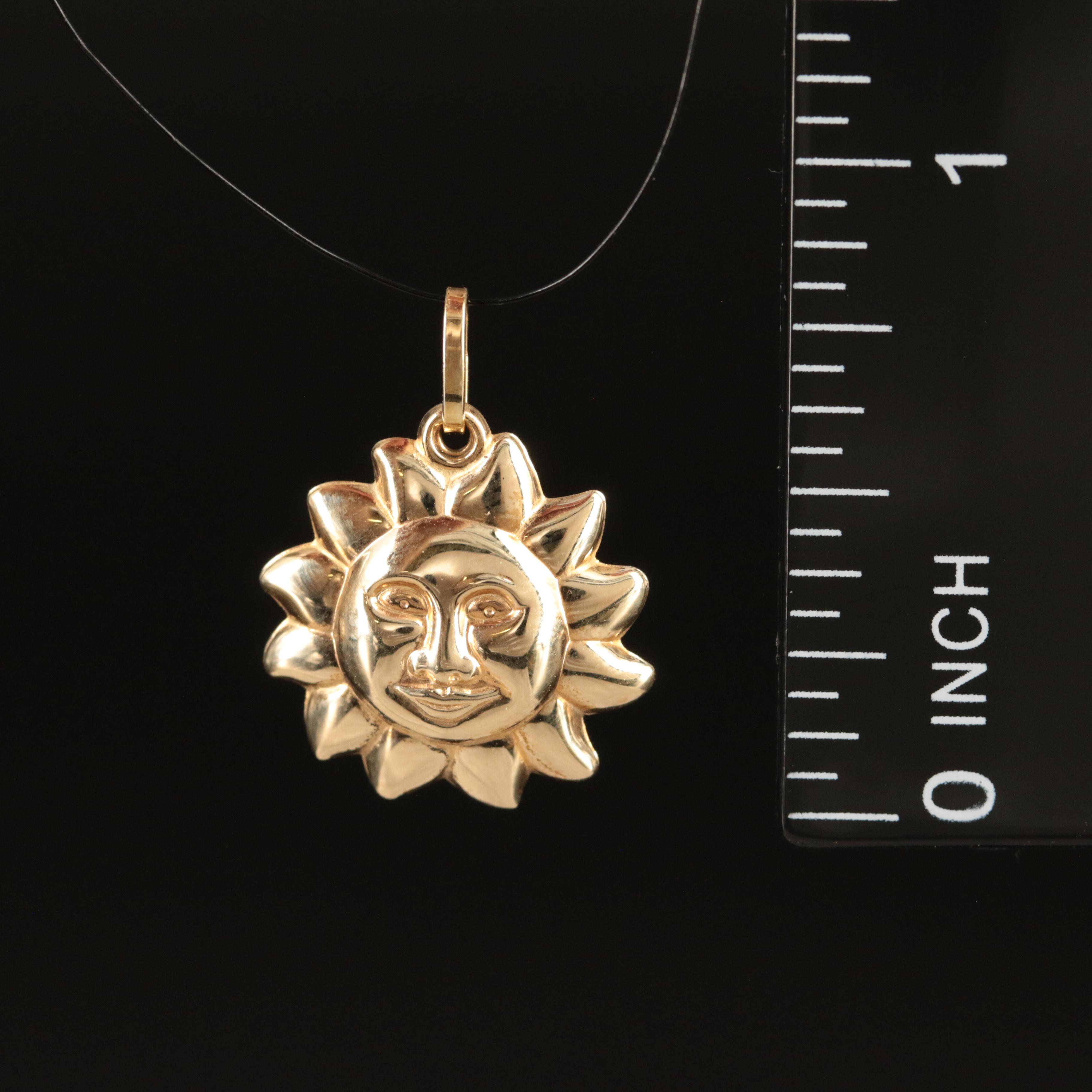 14K Sun Charm