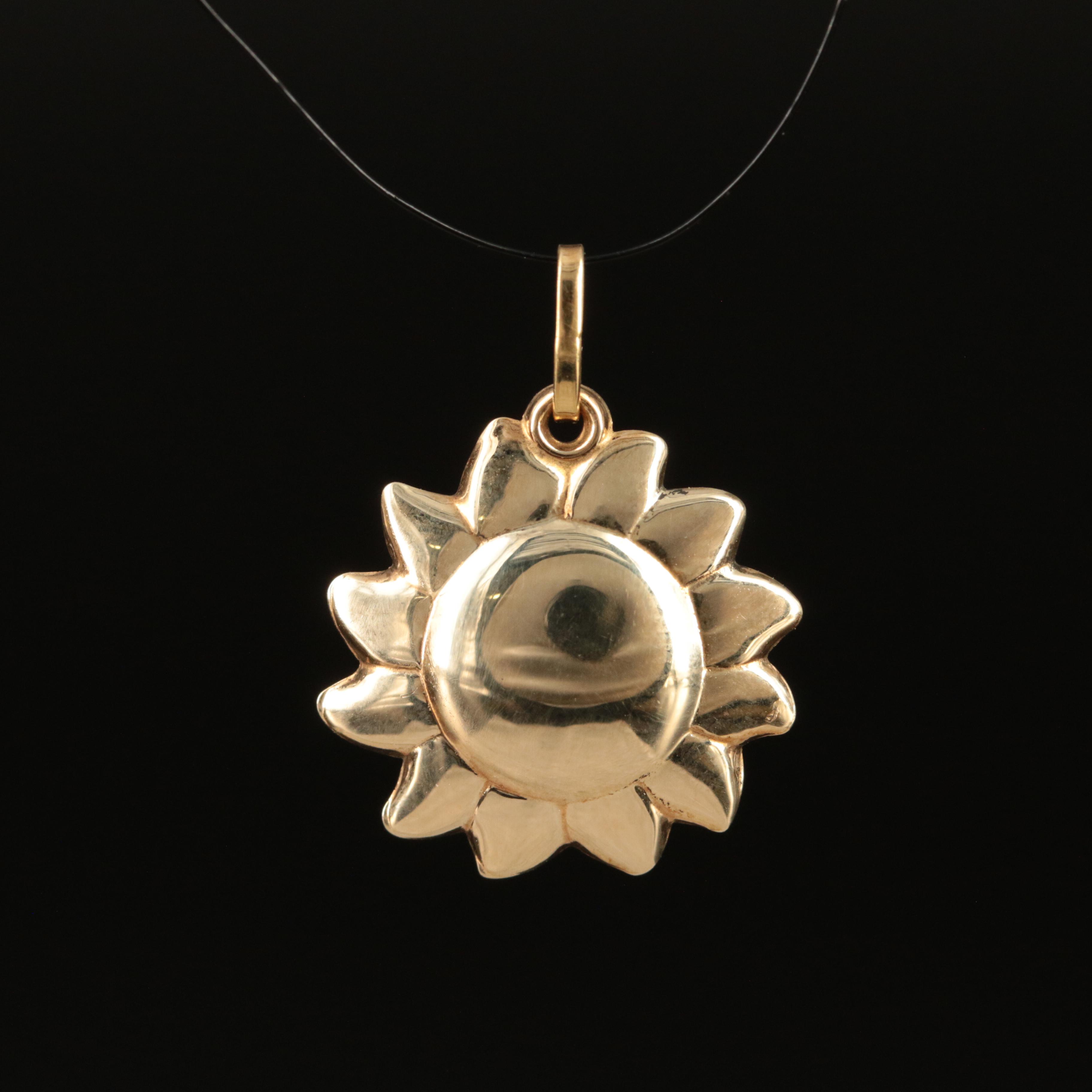 14K Sun Charm
