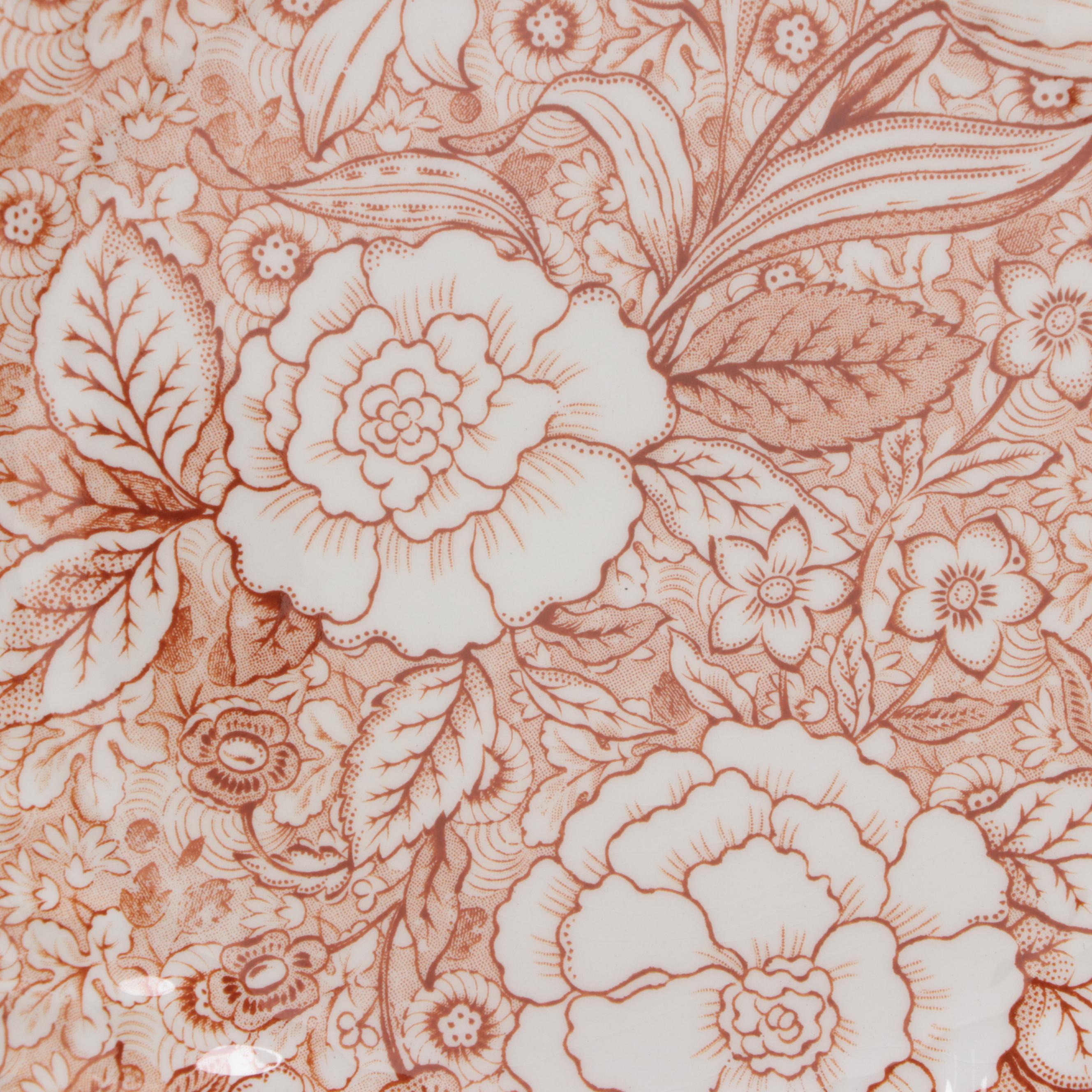 Johnson Brothers for Tiffany & Co. "Liberty" Brown Transferware Salad Plates