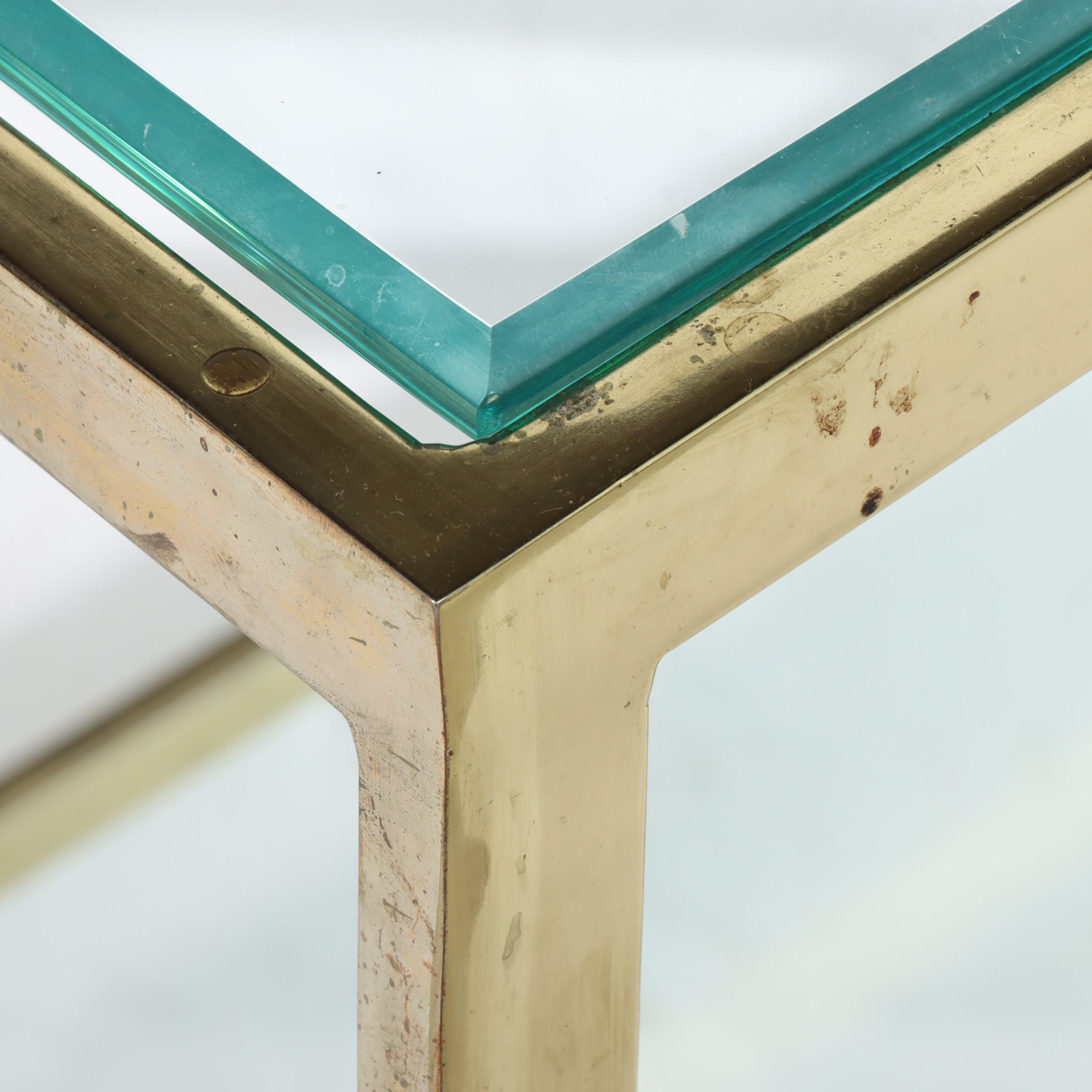 Hollywood Regency Style Brass-Patinated Metal and Glass Three-Tier Serving Cart