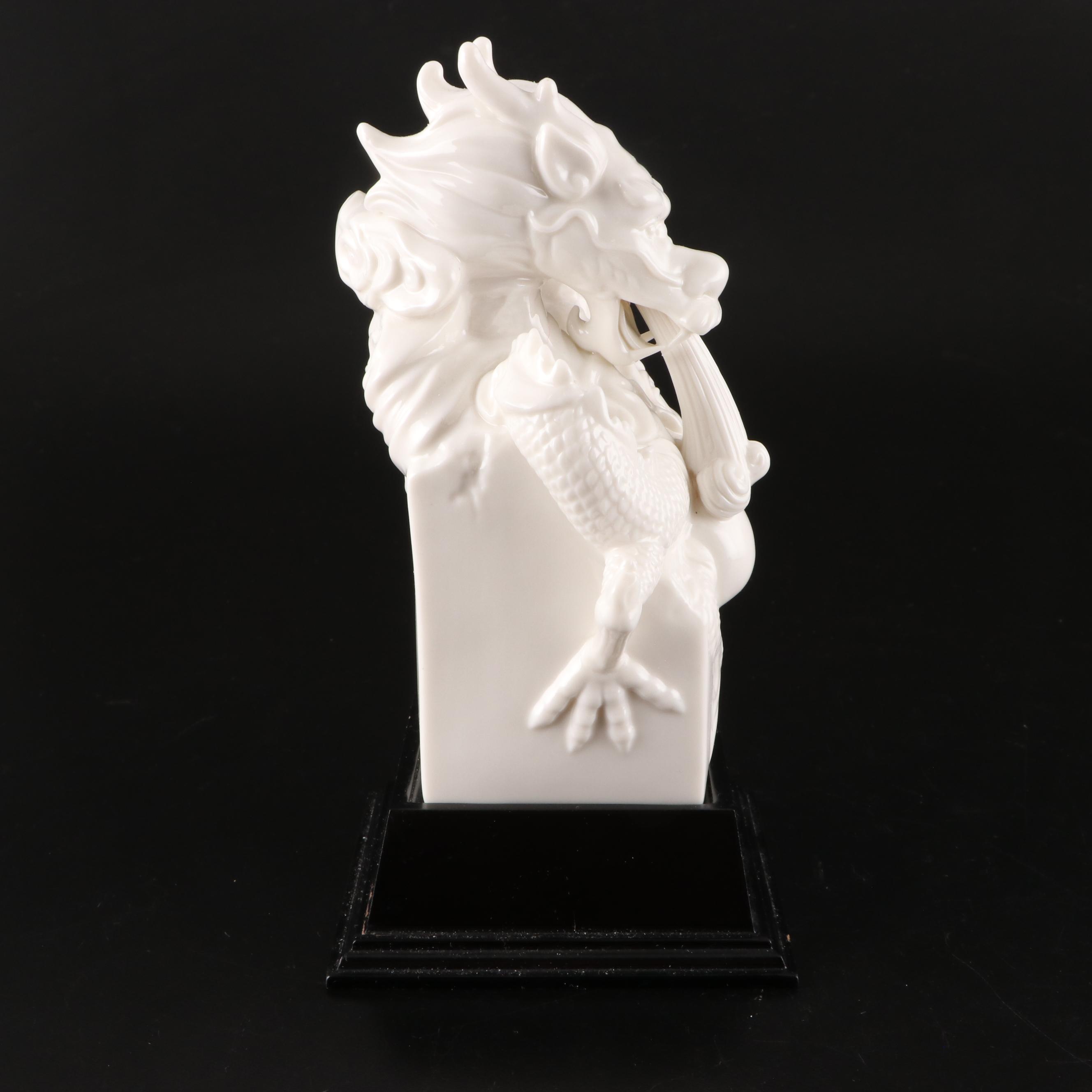 Chinese Blanc de Chine Porcelain Dragon Chop Stamp