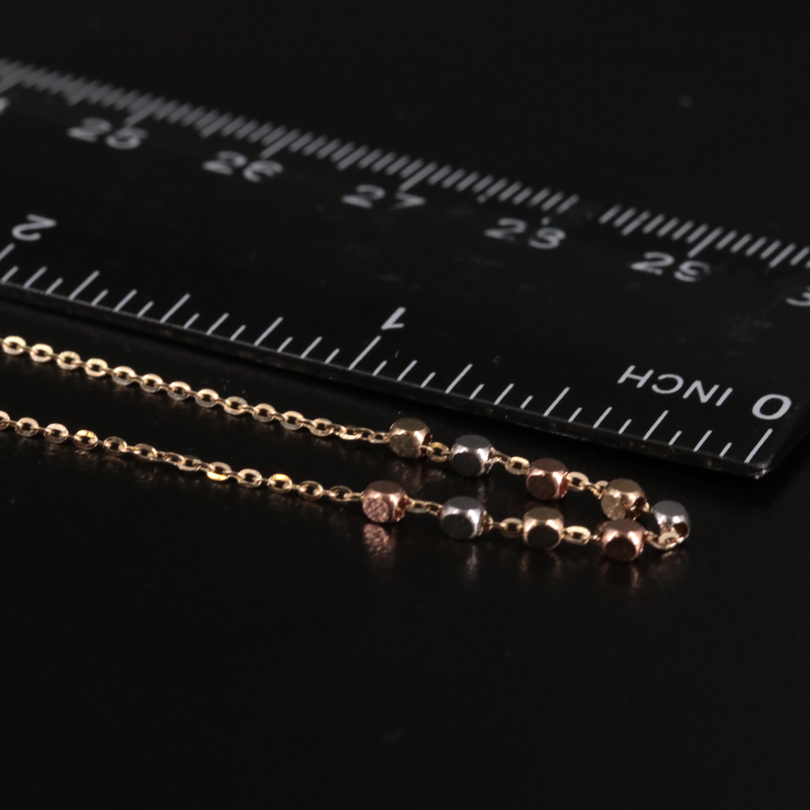 14k Stationary Beads Necklace