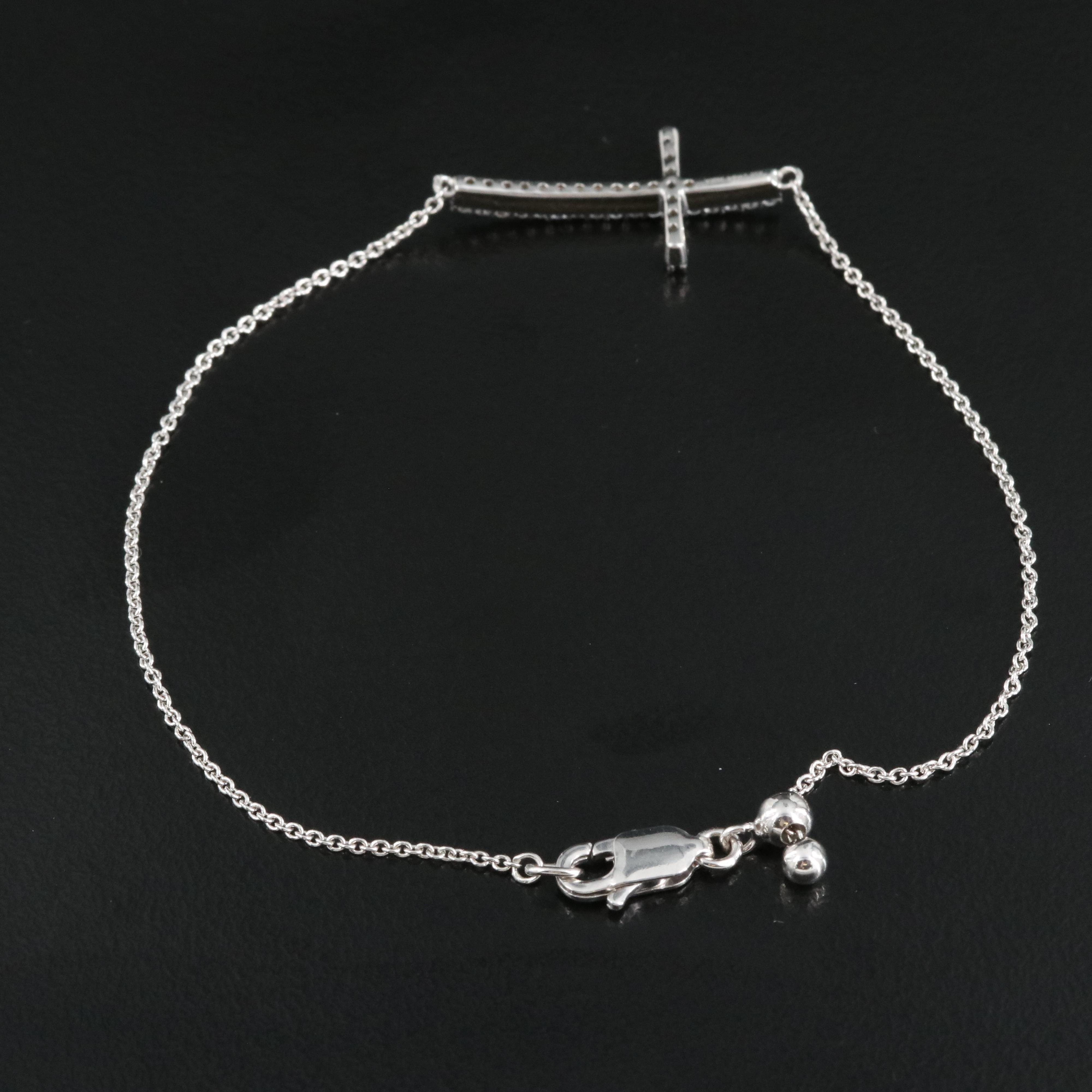 Sterling Sapphire Cross Bracelet