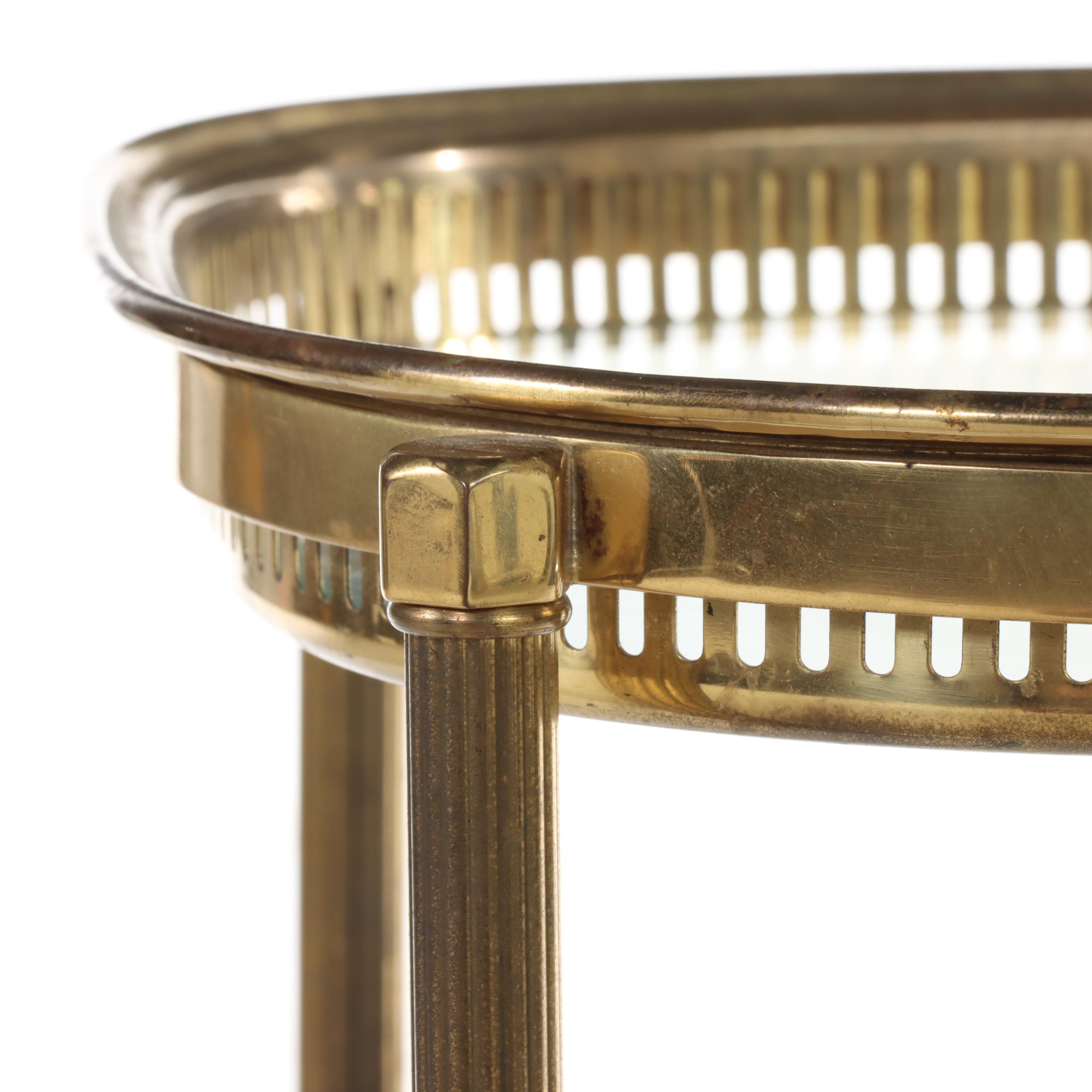 Small Hollywood Regency Style Brass Tray-Top Serving Cart