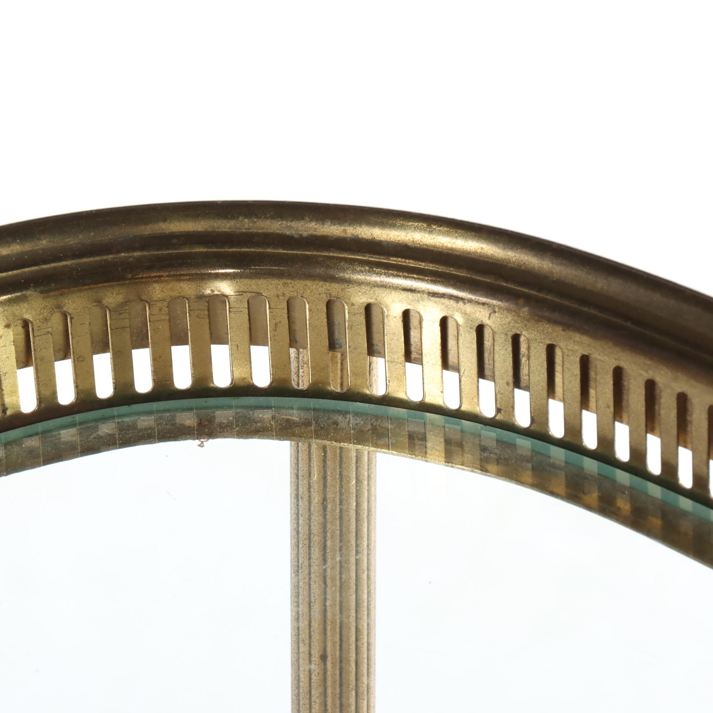 Small Hollywood Regency Style Brass Tray-Top Serving Cart