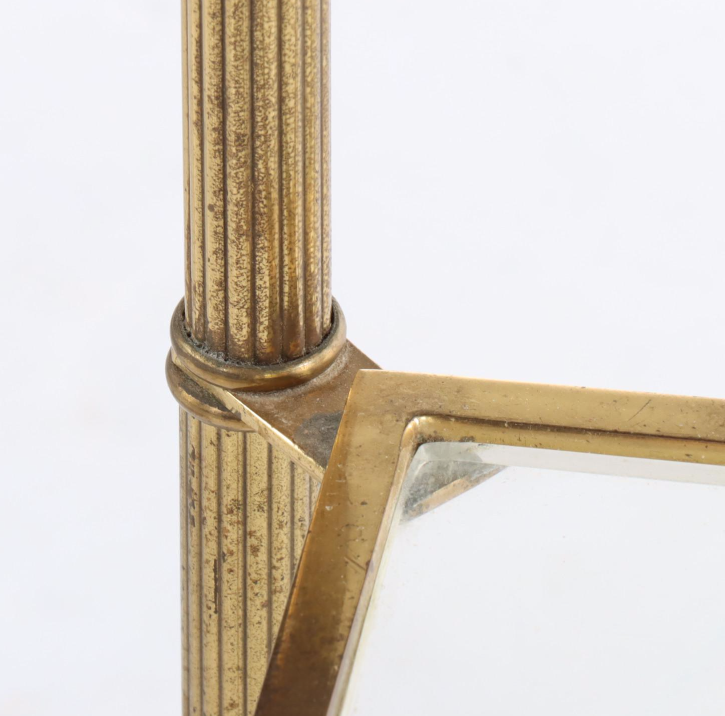 Small Hollywood Regency Style Brass Tray-Top Serving Cart