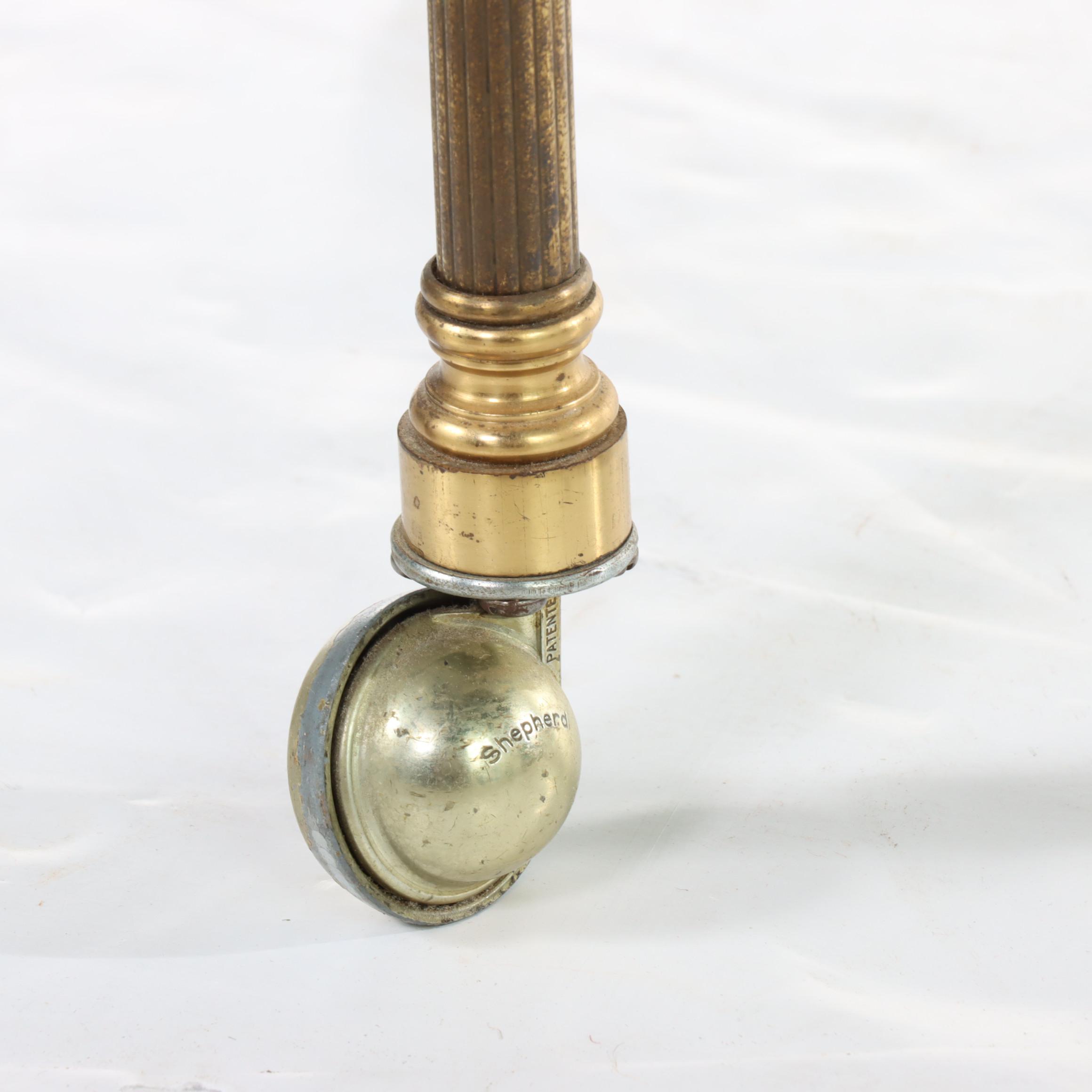 Small Hollywood Regency Style Brass Tray-Top Serving Cart