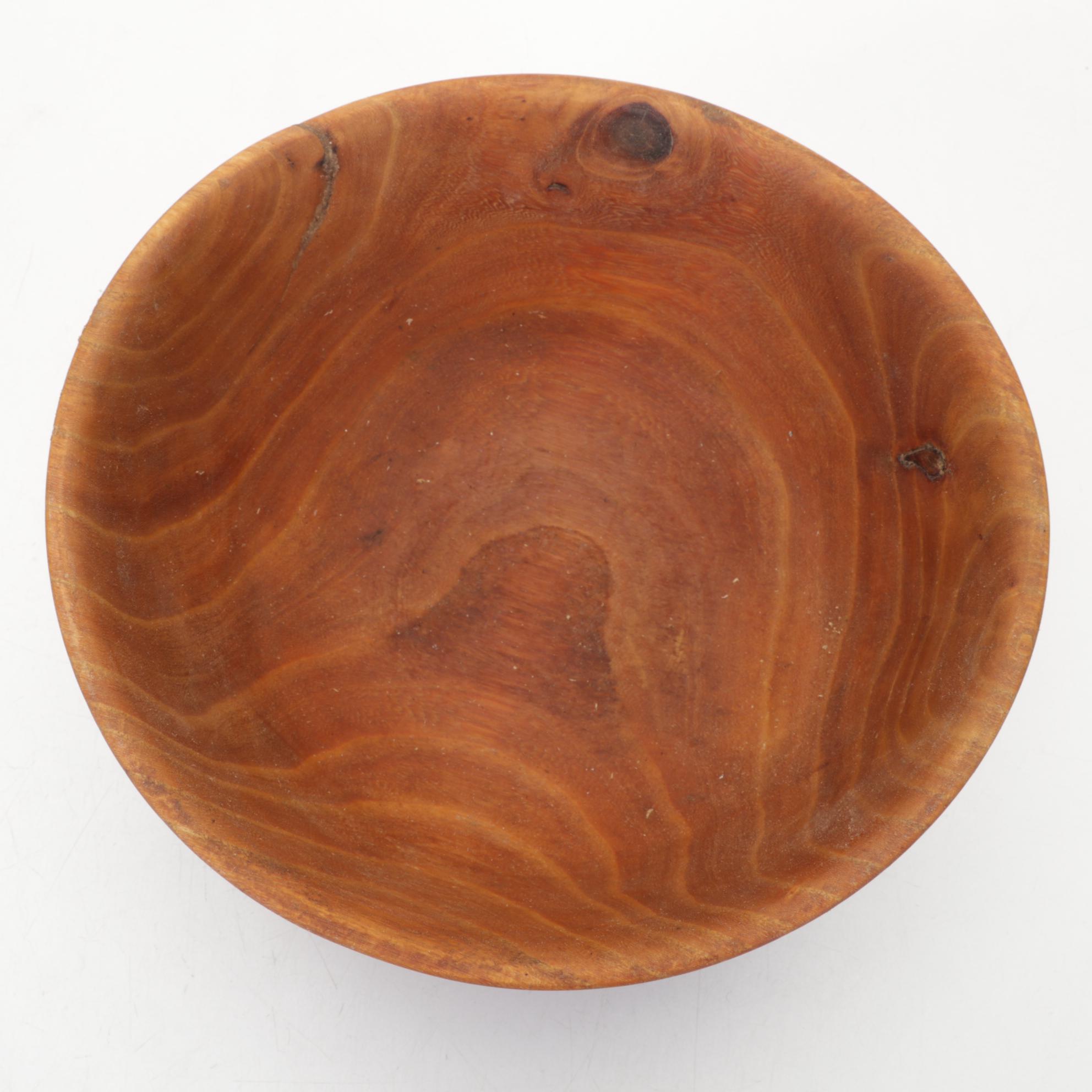 Jim Eliopulos Carved Wooden Eagle Figurine with Turned Wood Vases and Bowls