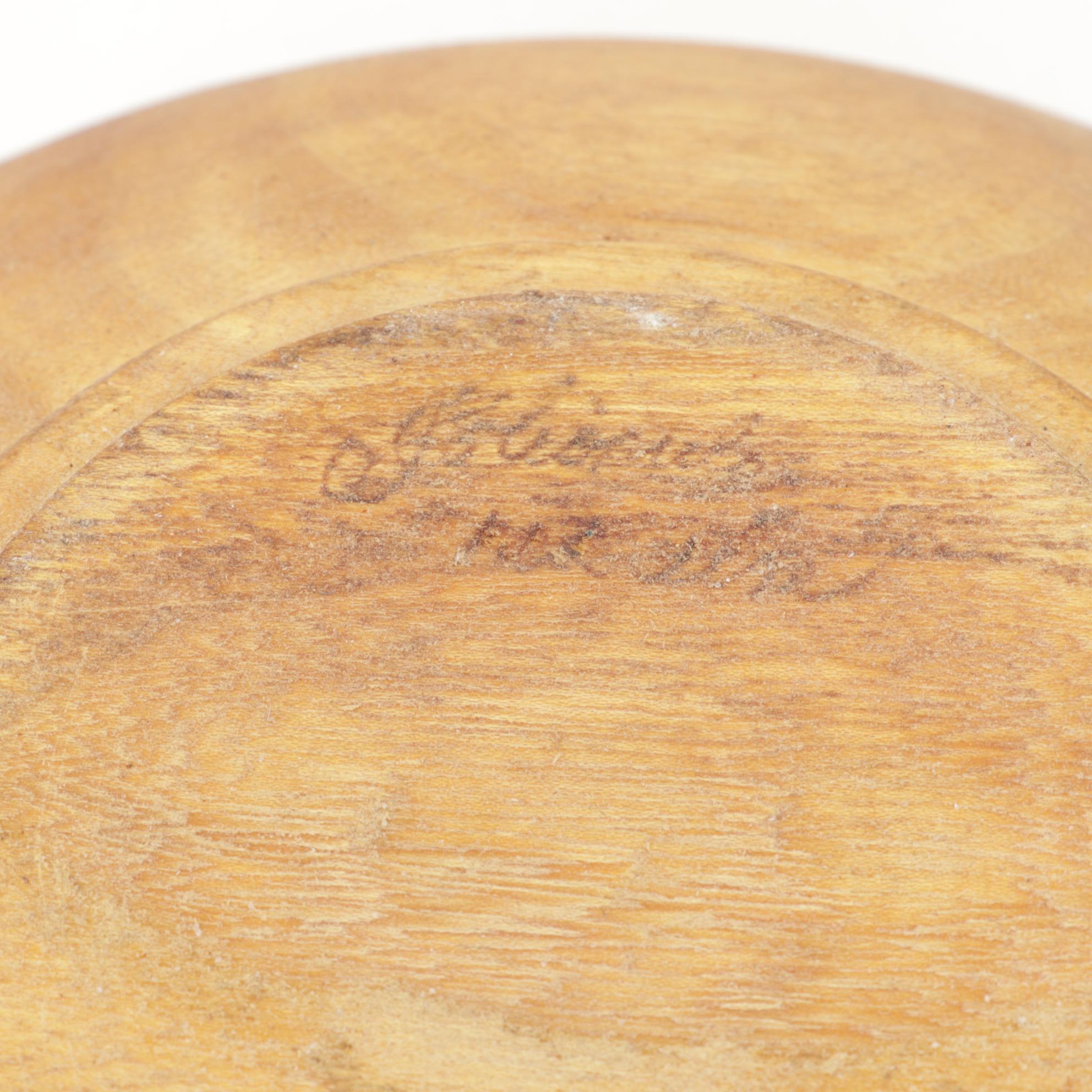 Jim Eliopulos Carved Wooden Eagle Figurine with Turned Wood Vases and Bowls