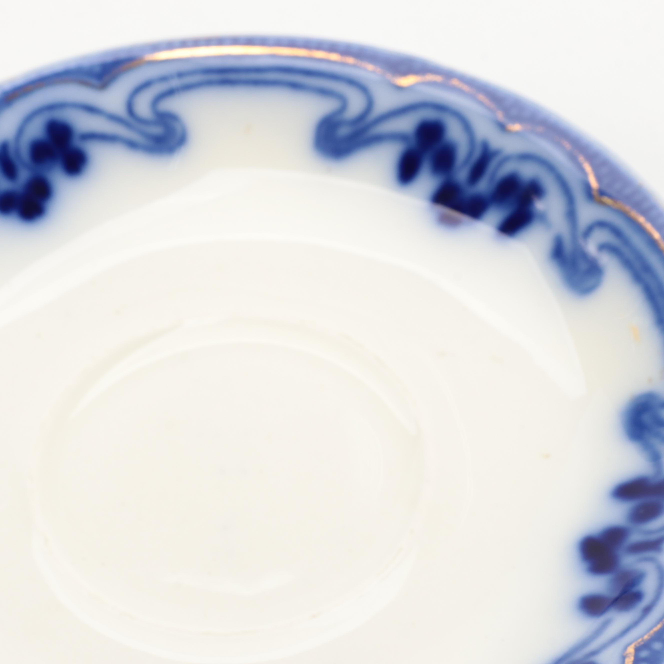 W. H. Grindley & Co  with Other Flow Blue Plates and Saucers