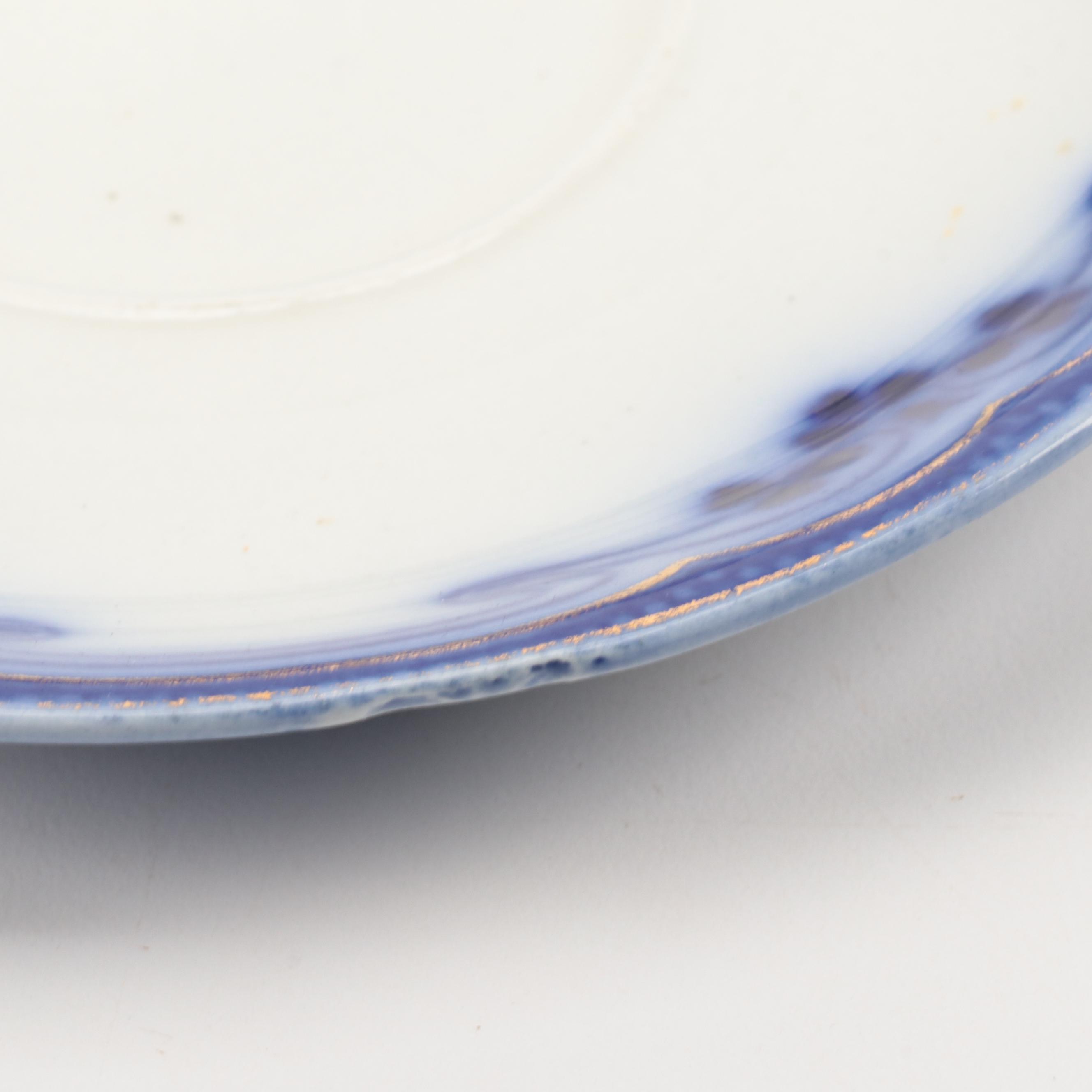 W. H. Grindley & Co  with Other Flow Blue Plates and Saucers