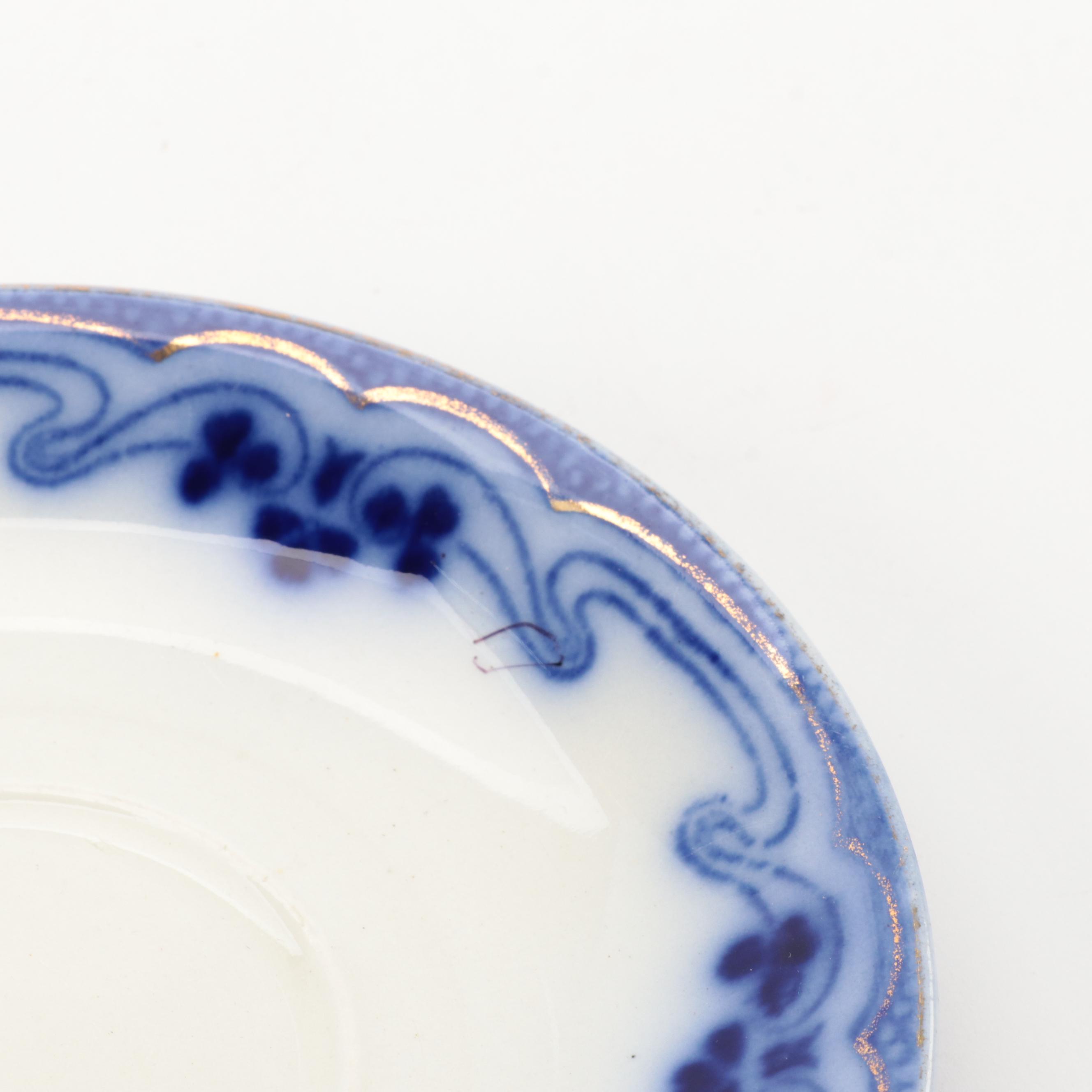 W. H. Grindley & Co  with Other Flow Blue Plates and Saucers