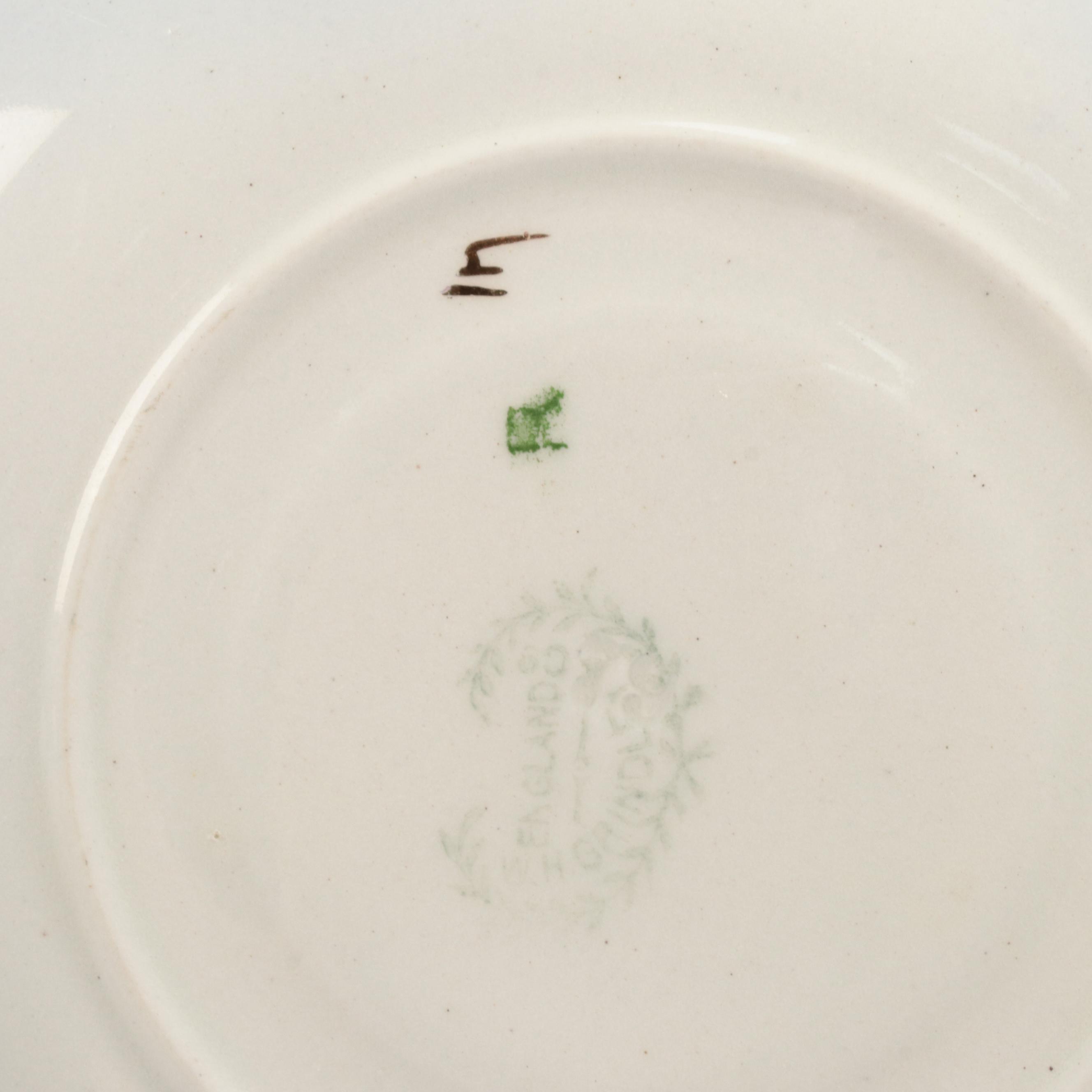 W. H. Grindley & Co  with Other Flow Blue Plates and Saucers