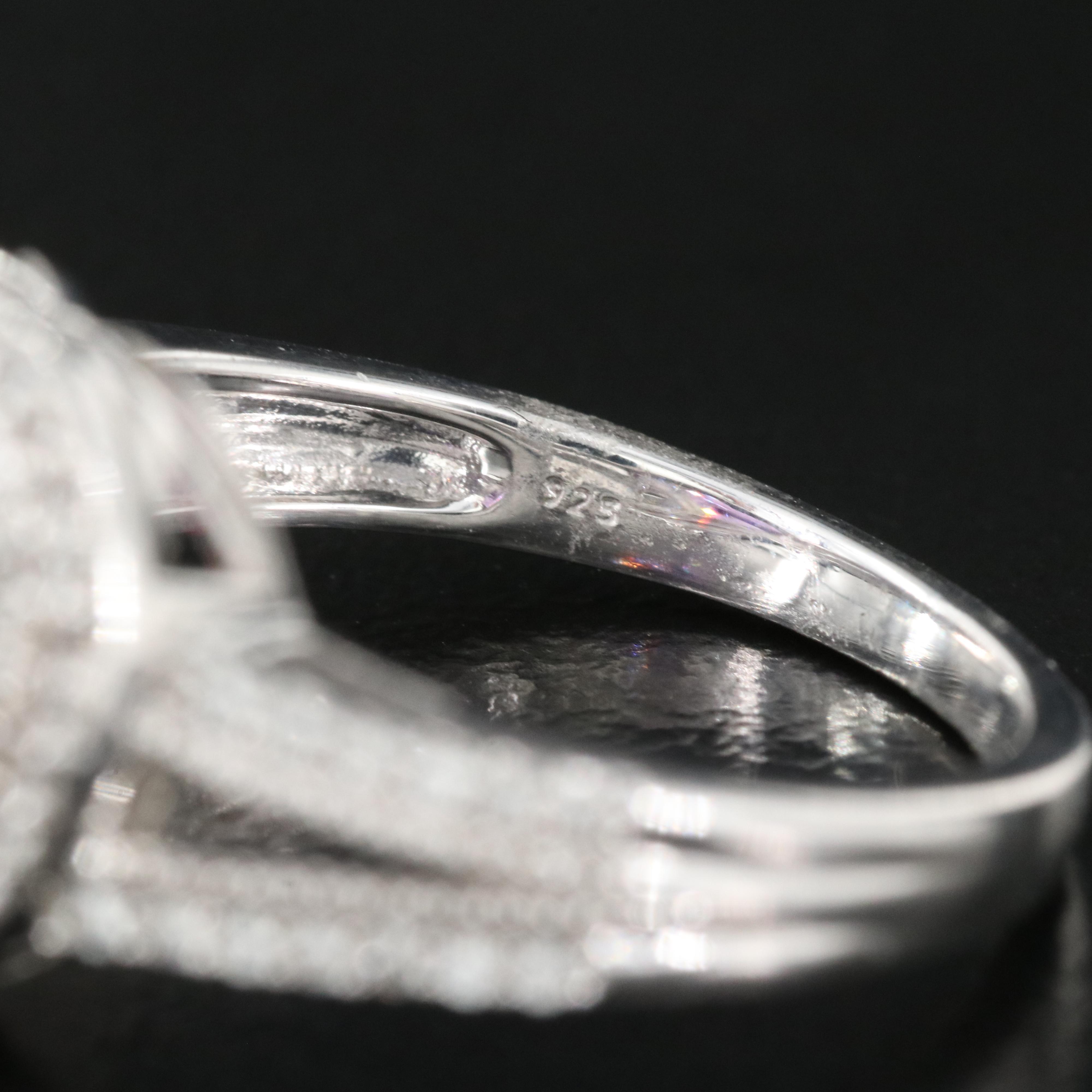 Sterling Amethyst and Sapphire Heart Ring