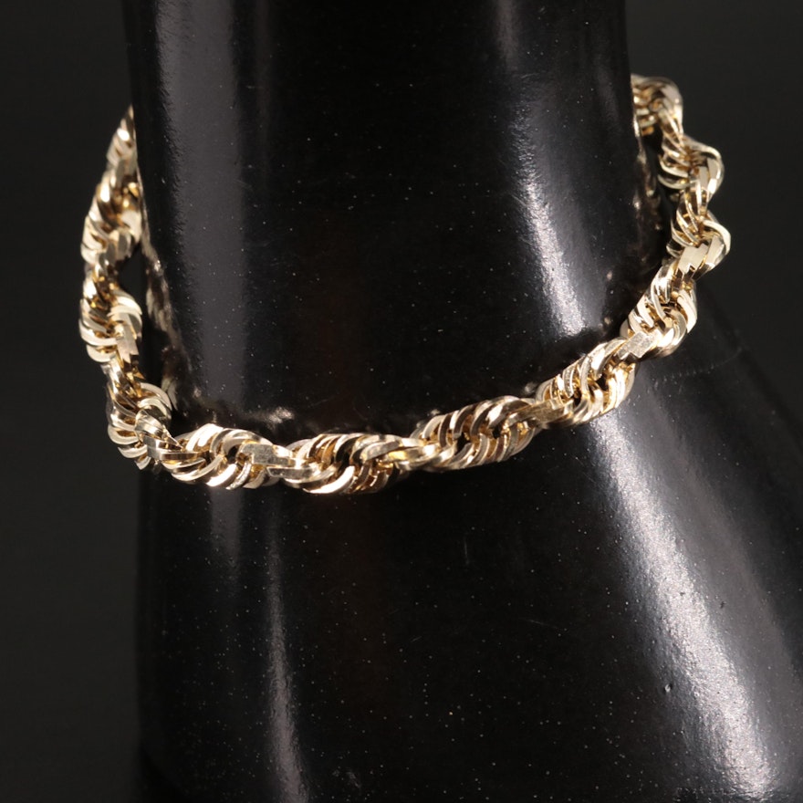 10K French Rope Bracelet