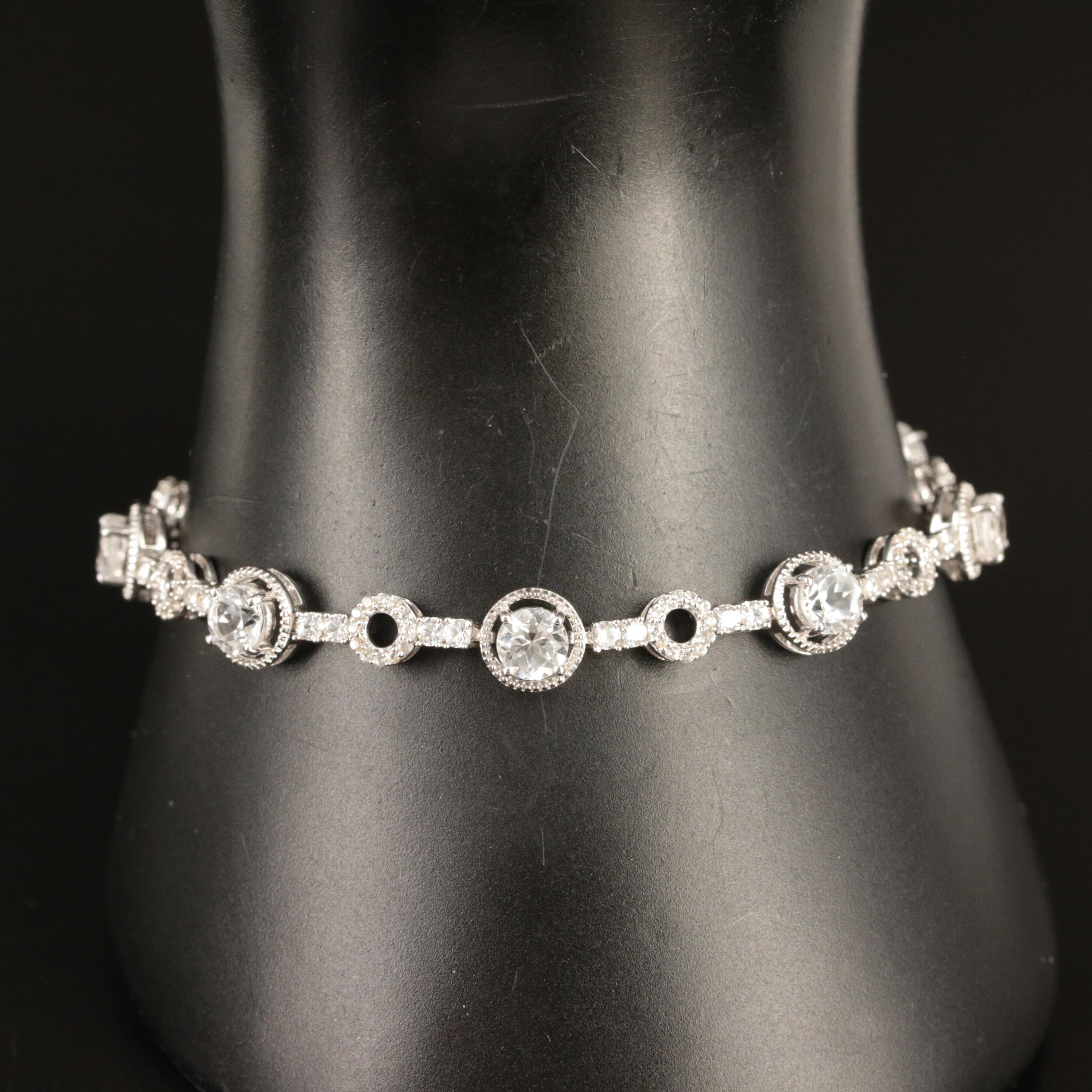 Sterling Sapphire Station Bracelet