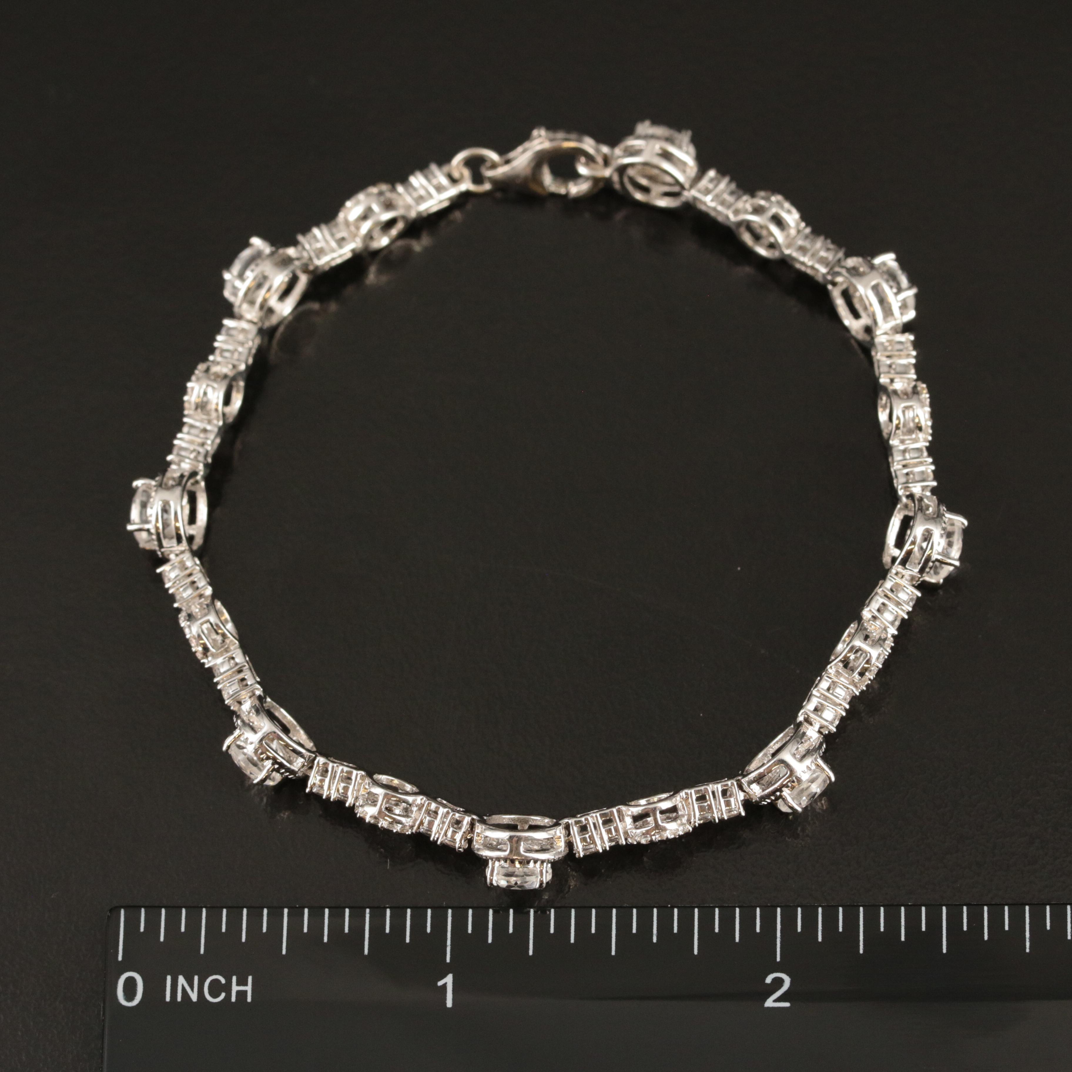 Sterling Sapphire Station Bracelet