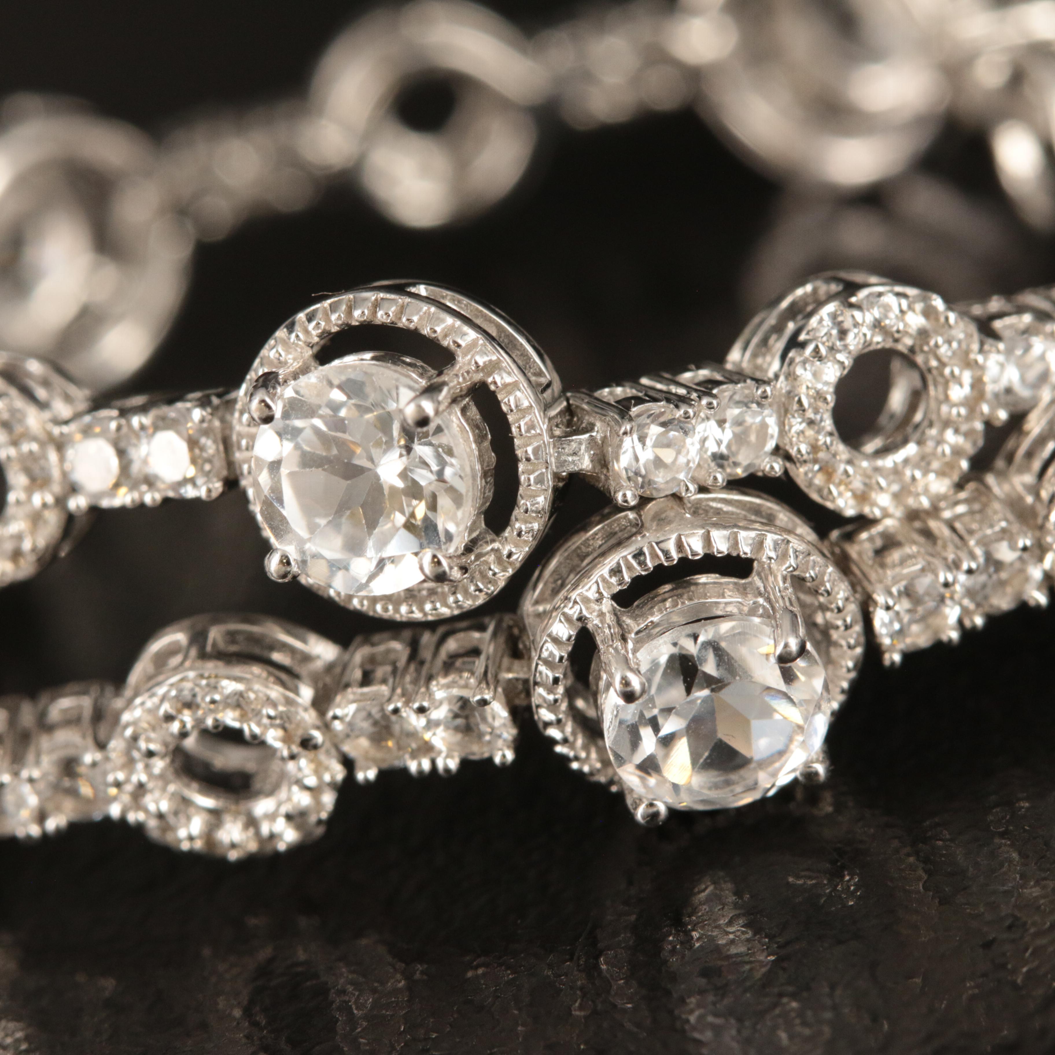 Sterling Sapphire Station Bracelet