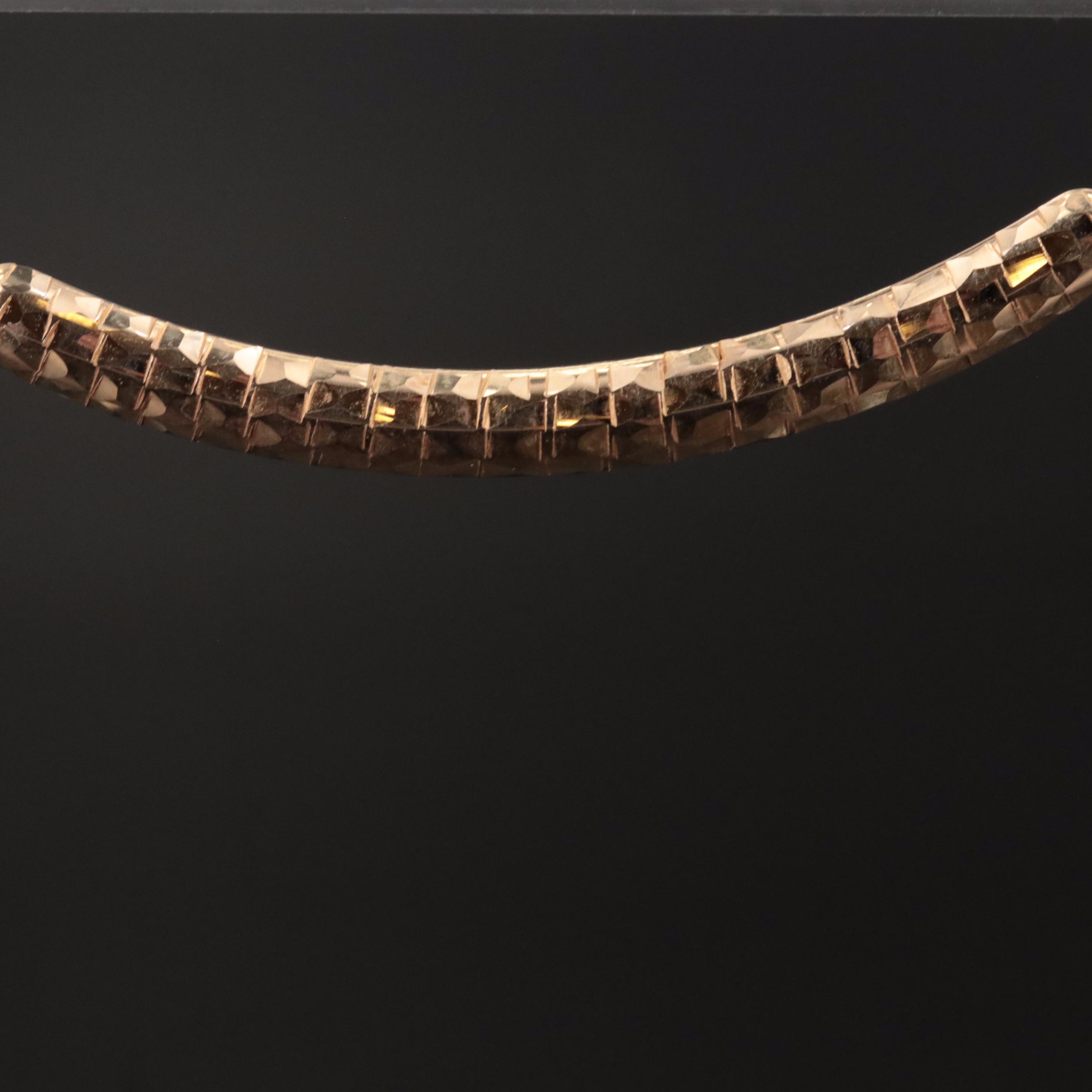 14K Curved Bar Necklace