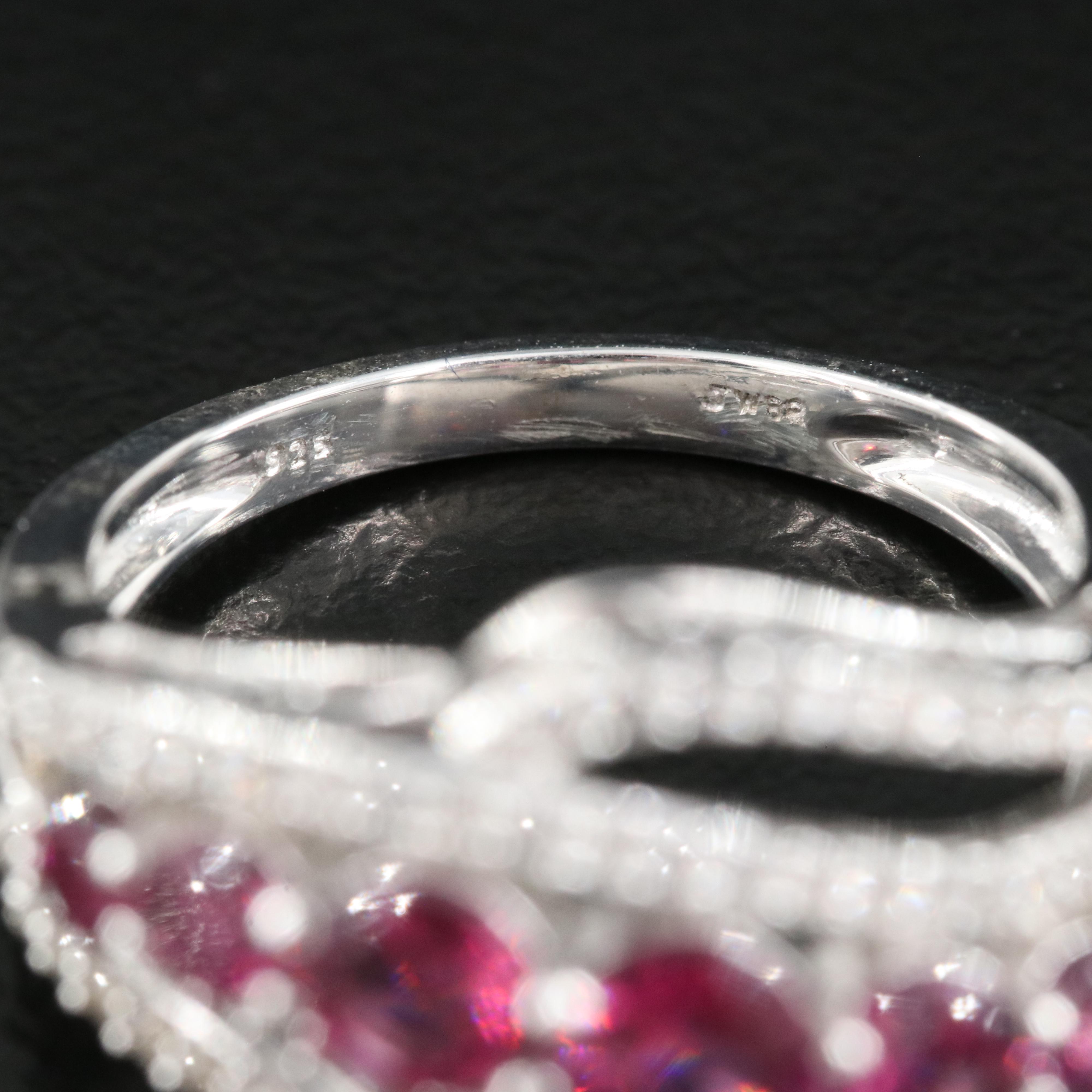 Sterling Garnet and Sapphire Ring