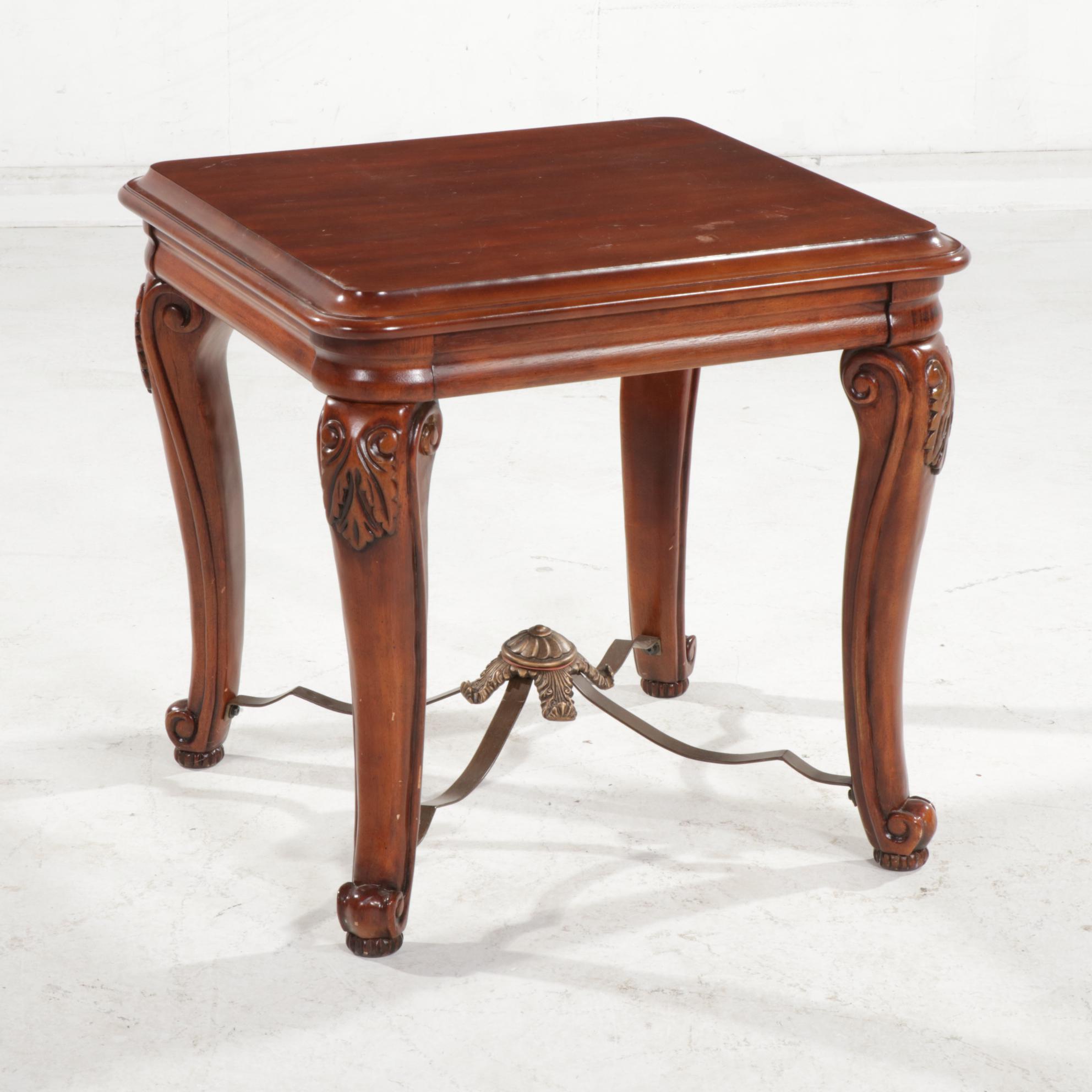 Baroque Style Cherrywood Finish Side Table