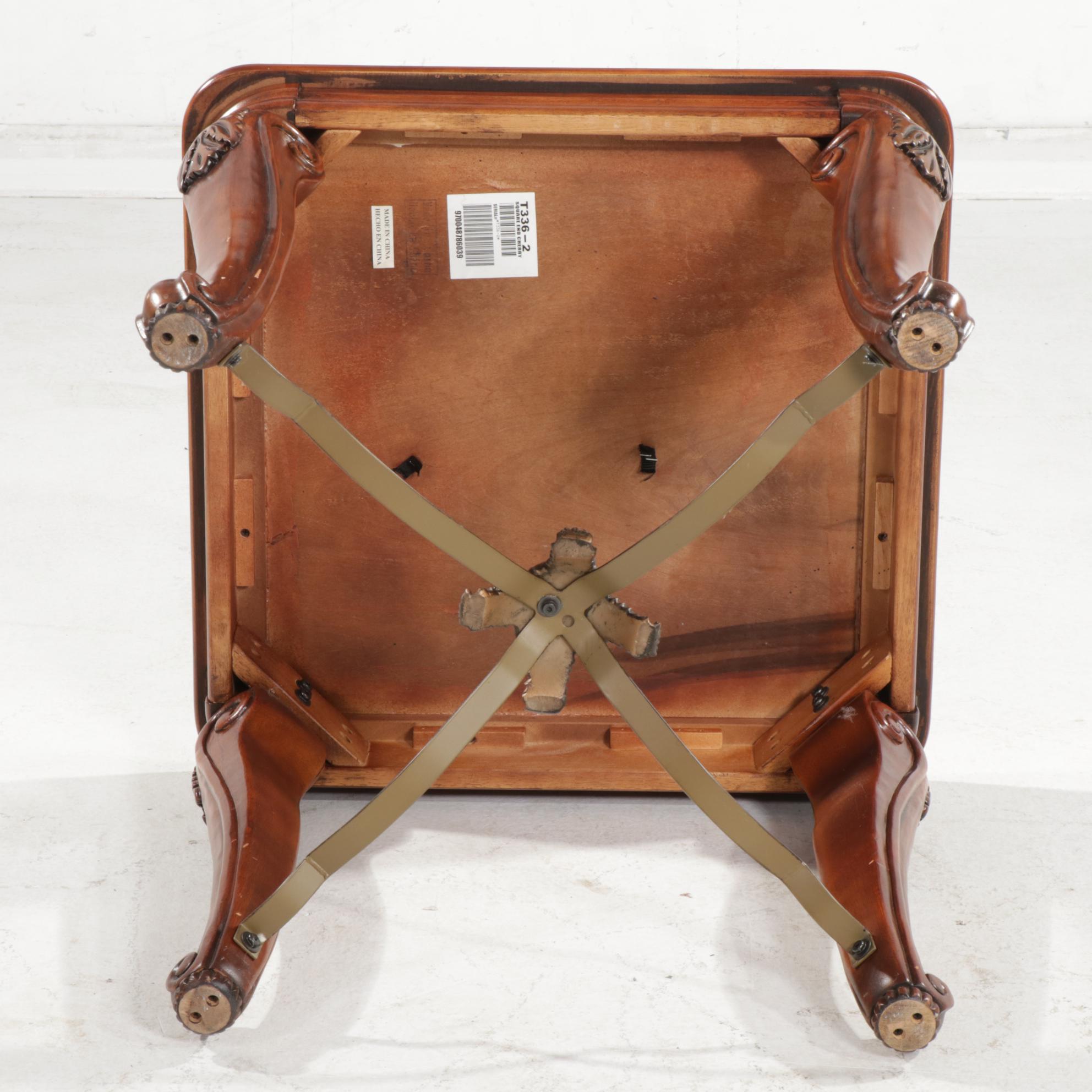 Baroque Style Cherrywood Finish Side Table