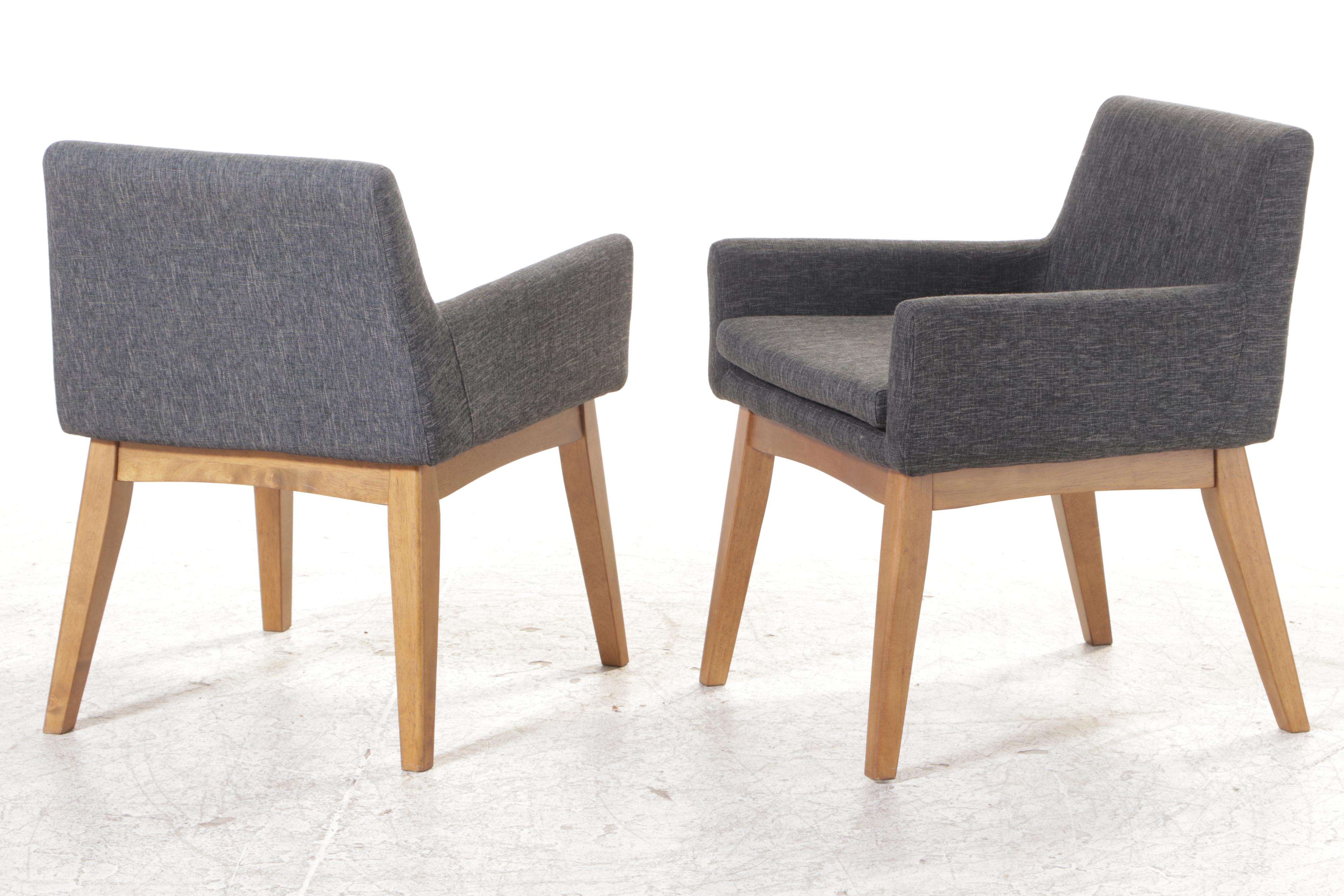 Six Article "Chantel" Upholstered Hardwood Dining Chairs