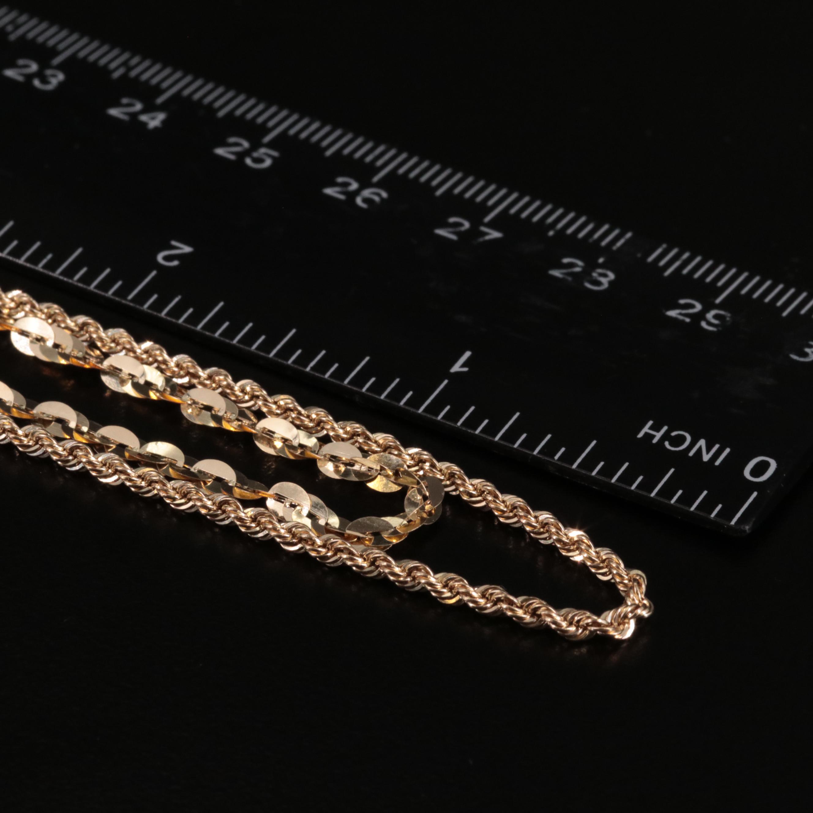14K Two Chain Layered Necklace