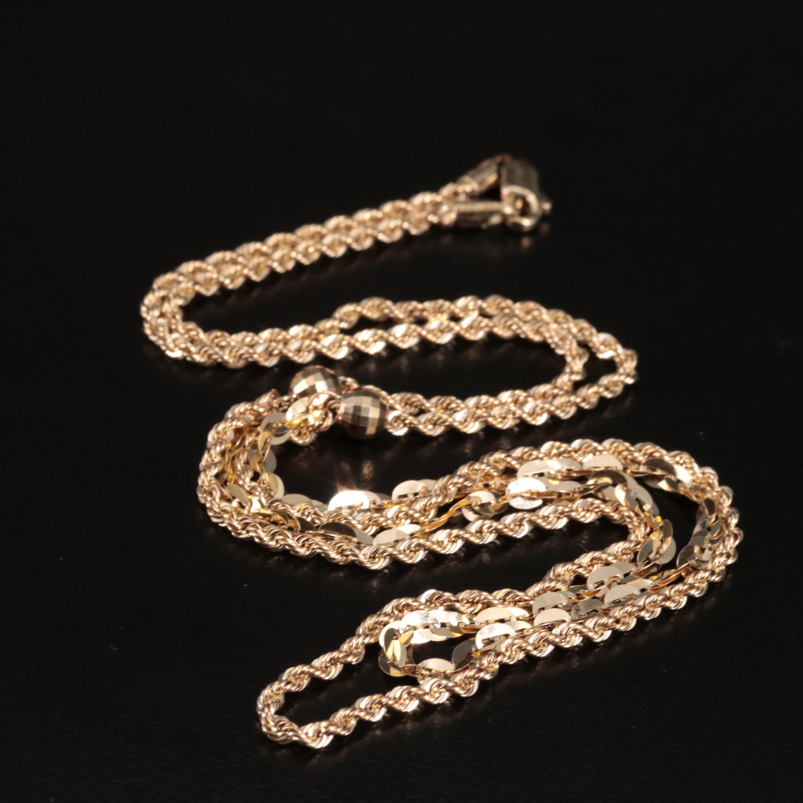 14K Two Chain Layered Necklace