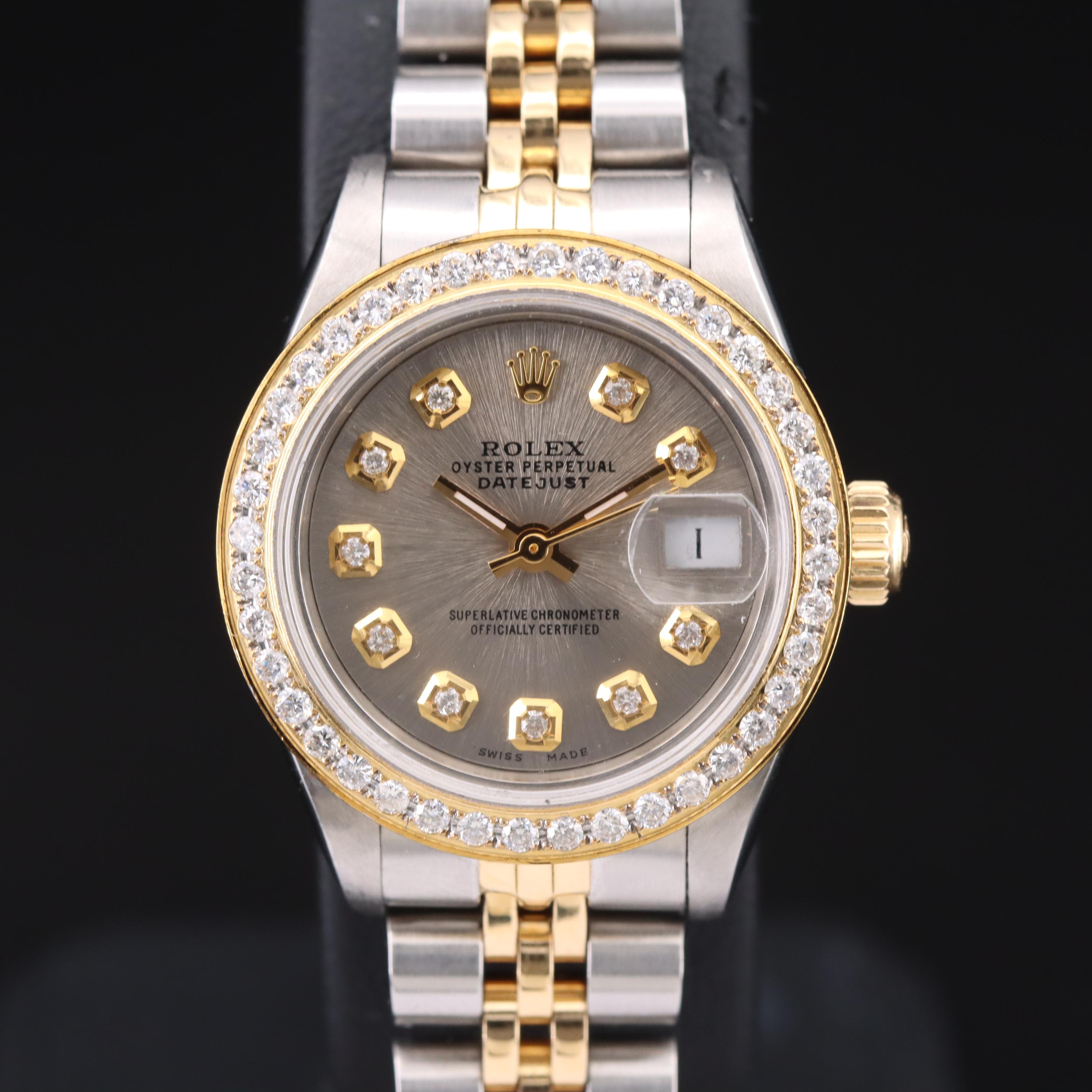 1986 Rolex Custom Diamond Dial and Bezel Datejust Watch